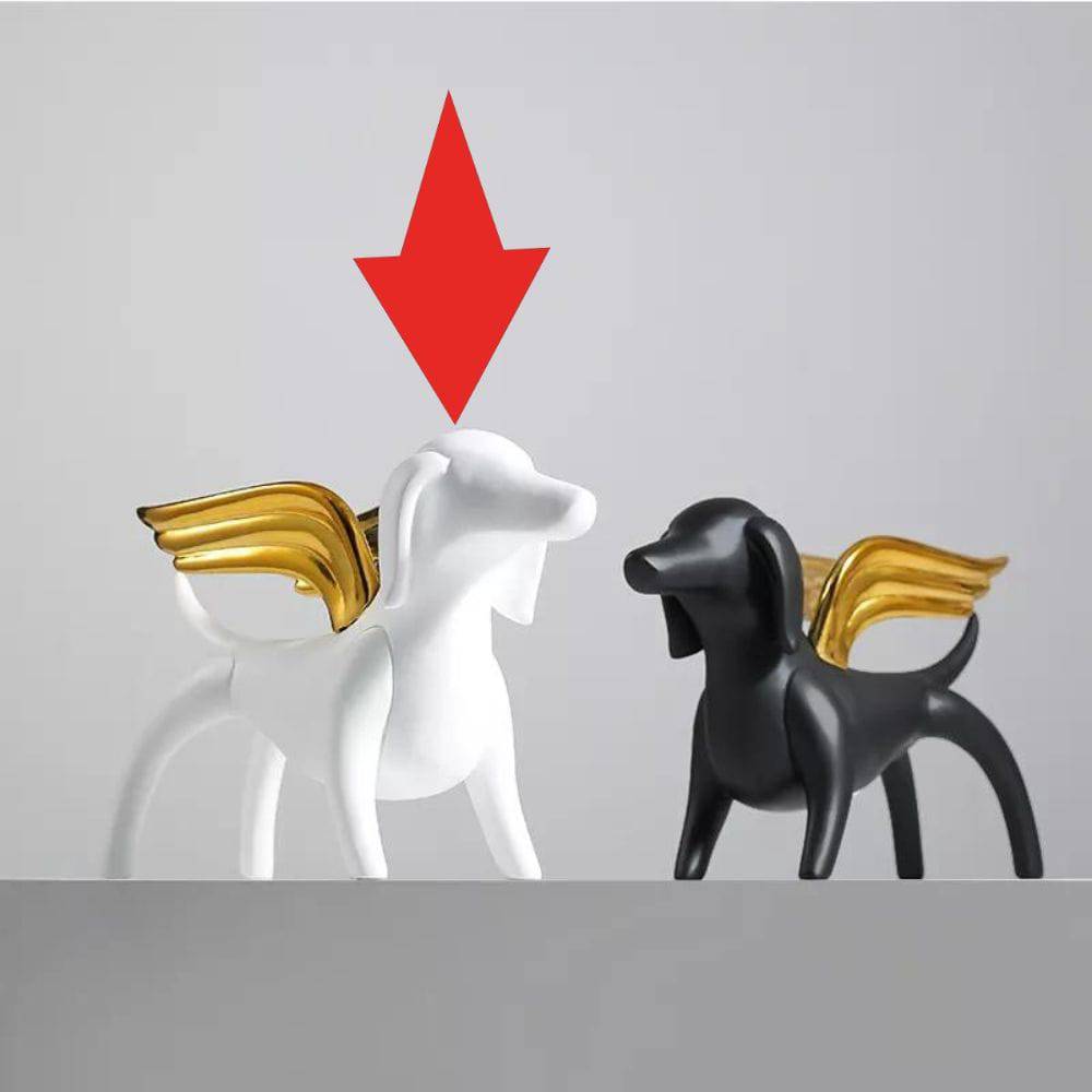 Angel Dog White Fc-Sz22032A -  Home Decor Figurines - ebarza Furniture UAE | Shop Modern Furniture in Abu Dhabi & Dubai - مفروشات ايبازرا في الامارات | تسوق اثاث عصري وديكورات مميزة في دبي وابوظبي