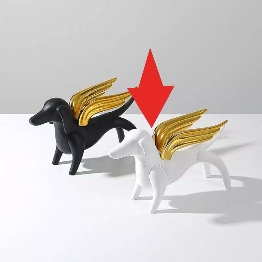Angel Dog White Fc-Sz22032A -  Home Decor Figurines - ebarza Furniture UAE | Shop Modern Furniture in Abu Dhabi & Dubai - مفروشات ايبازرا في الامارات | تسوق اثاث عصري وديكورات مميزة في دبي وابوظبي