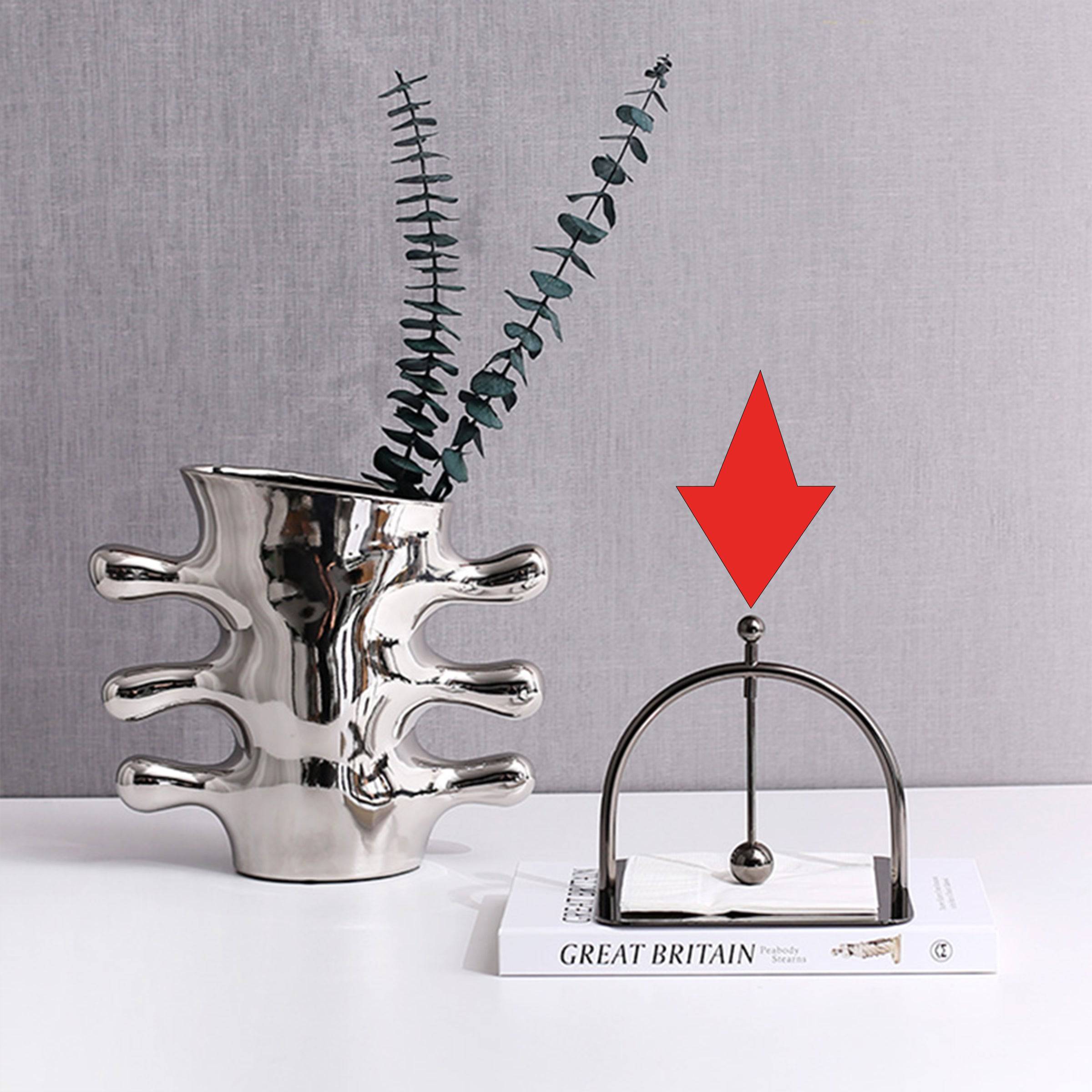 Arched Paper Holder - Black Fc-W2123A -  Home Decor Figurines - ebarza Furniture UAE | Shop Modern Furniture in Abu Dhabi & Dubai - مفروشات ايبازرا في الامارات | تسوق اثاث عصري وديكورات مميزة في دبي وابوظبي
