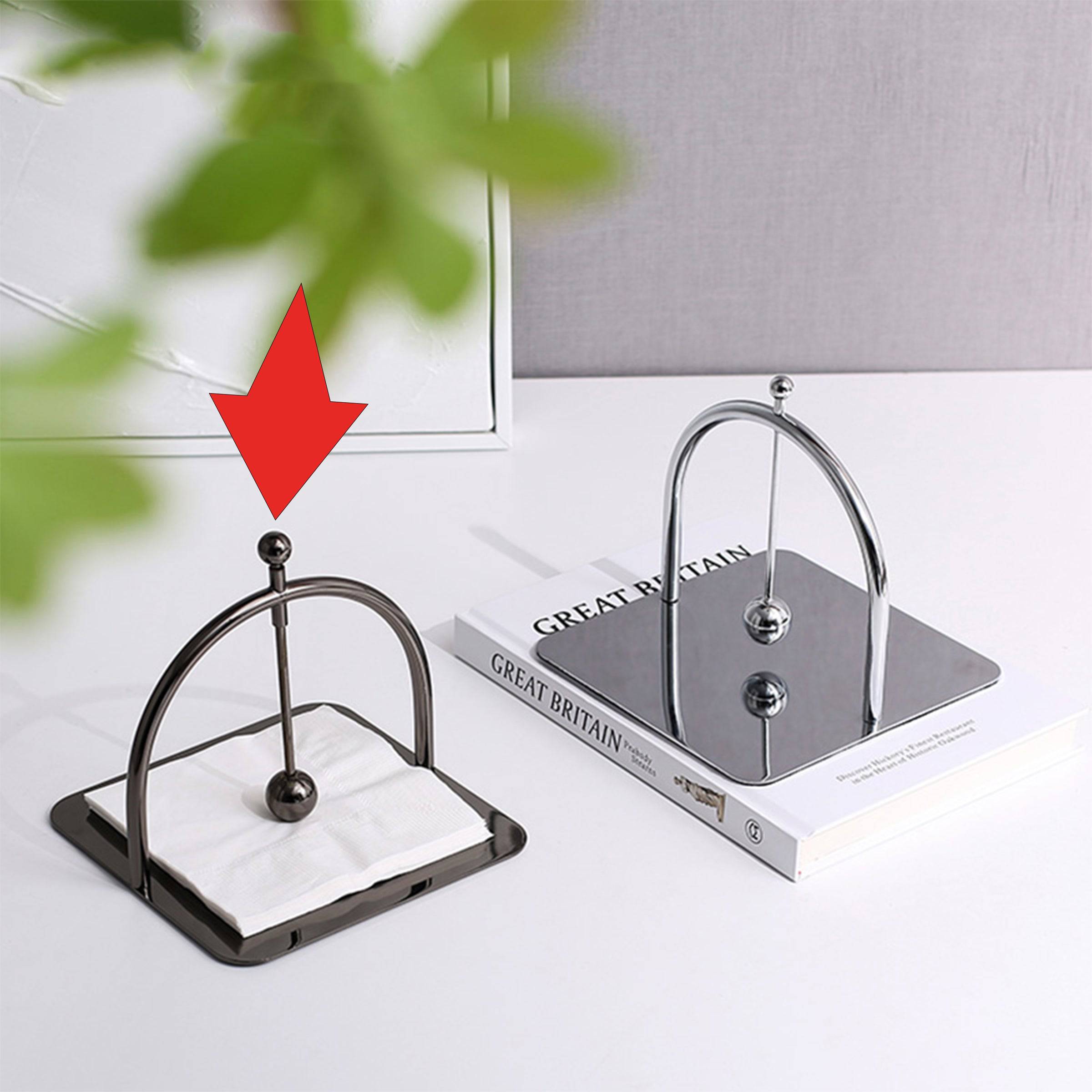 Arched Paper Holder - Black Fc-W2123A -  Home Decor Figurines - ebarza Furniture UAE | Shop Modern Furniture in Abu Dhabi & Dubai - مفروشات ايبازرا في الامارات | تسوق اثاث عصري وديكورات مميزة في دبي وابوظبي