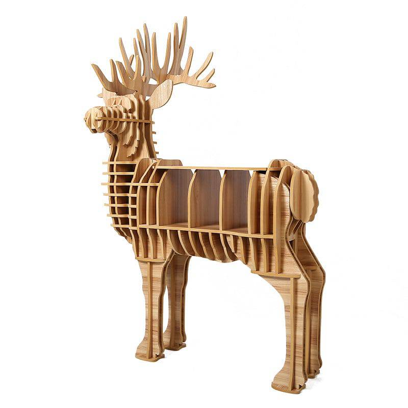 Art Home Deer Decoration Shelving Wood Crafts Tp001Mn -  Shelves - ebarza Furniture UAE | Shop Modern Furniture in Abu Dhabi & Dubai - مفروشات ايبازرا في الامارات | تسوق اثاث عصري وديكورات مميزة في دبي وابوظبي