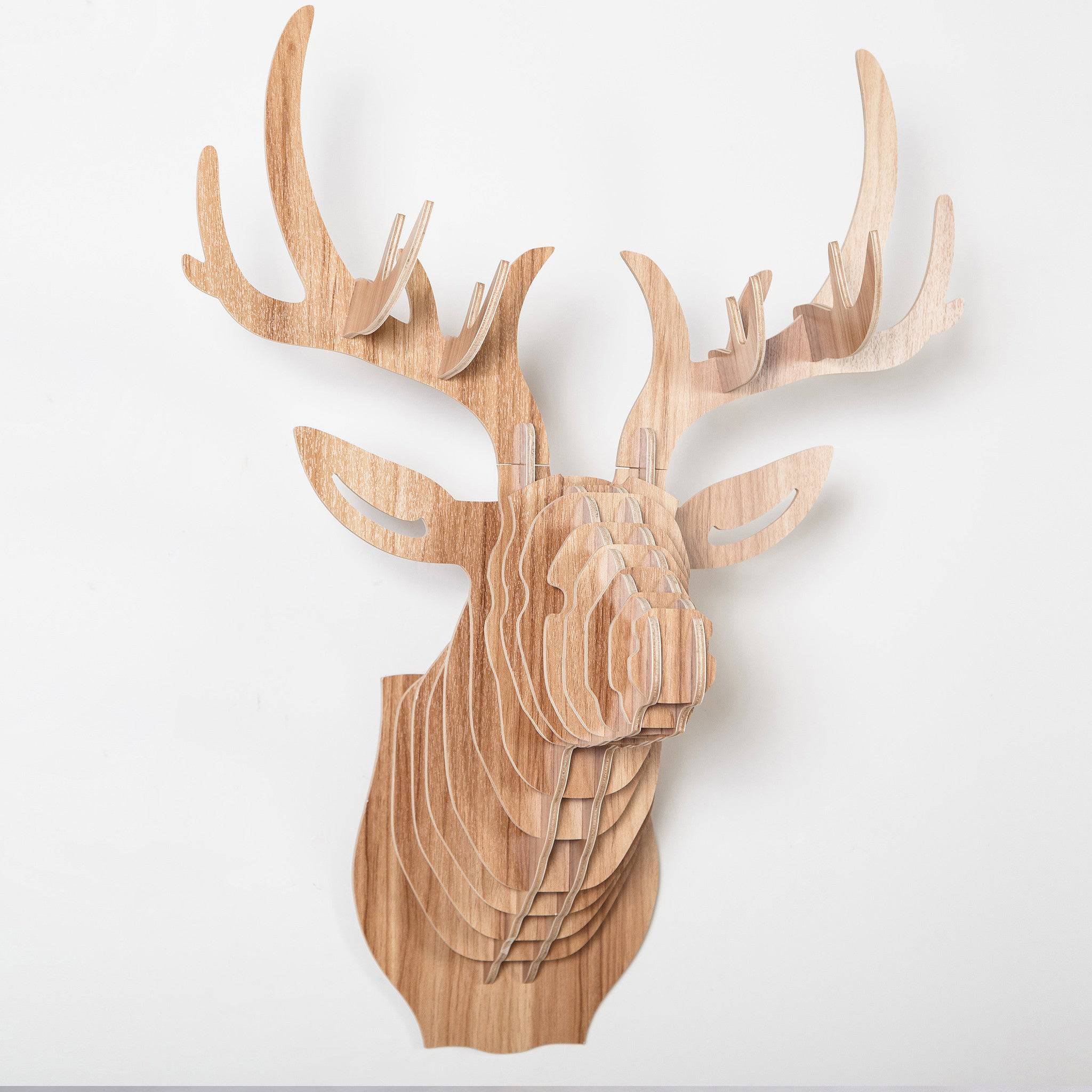 Art Home Deer Wall Decoration Wood Crafts (Small) Wdp001Sn -  Shelves - ebarza Furniture UAE | Shop Modern Furniture in Abu Dhabi & Dubai - مفروشات ايبازرا في الامارات | تسوق اثاث عصري وديكورات مميزة في دبي وابوظبي