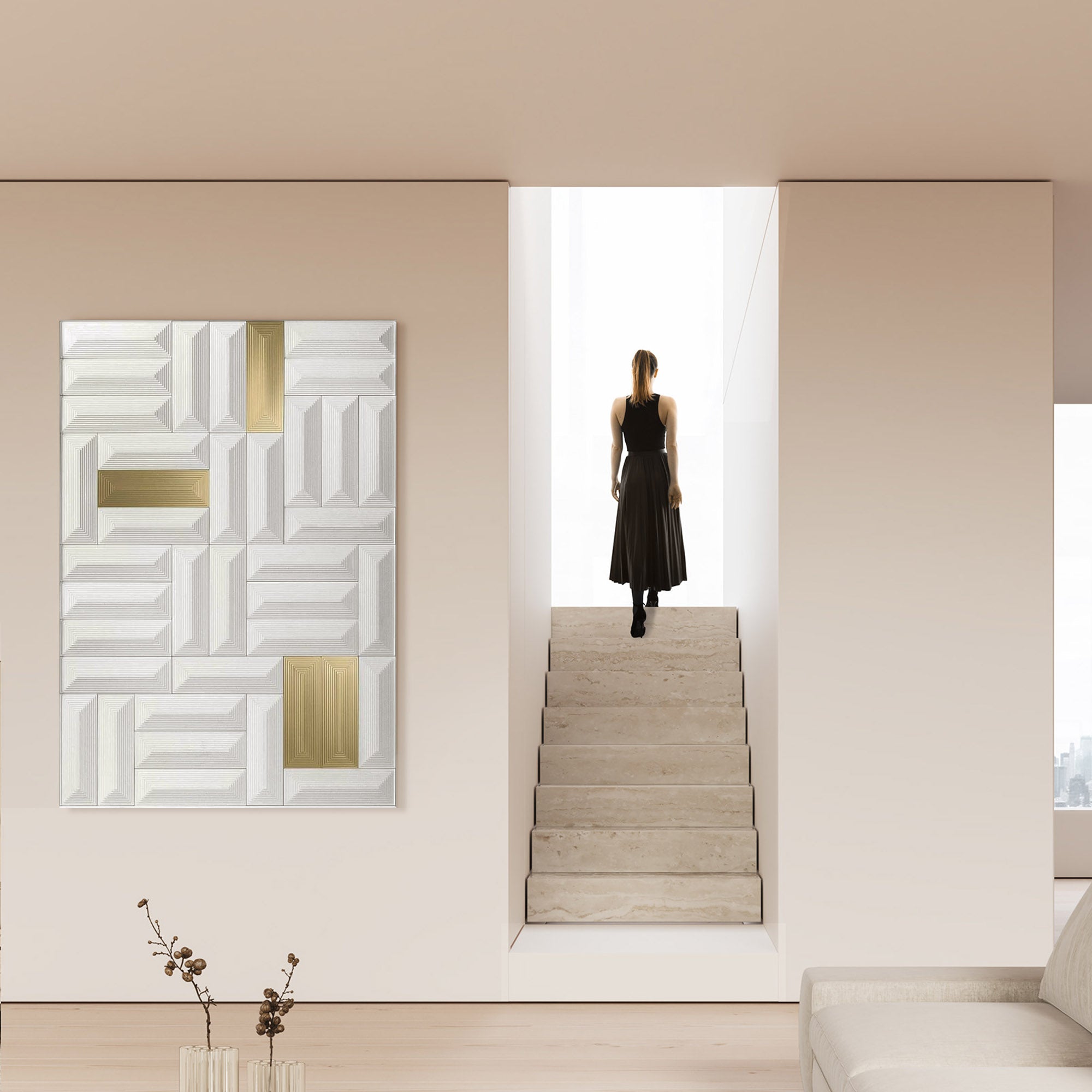 Pre-order 65 Days Delivery Handmade Ceramic Collage Painting 22P0017 -  Paintings - ebarza Furniture UAE | Shop Modern Furniture in Abu Dhabi & Dubai - مفروشات ايبازرا في الامارات | تسوق اثاث عصري وديكورات مميزة في دبي وابوظبي