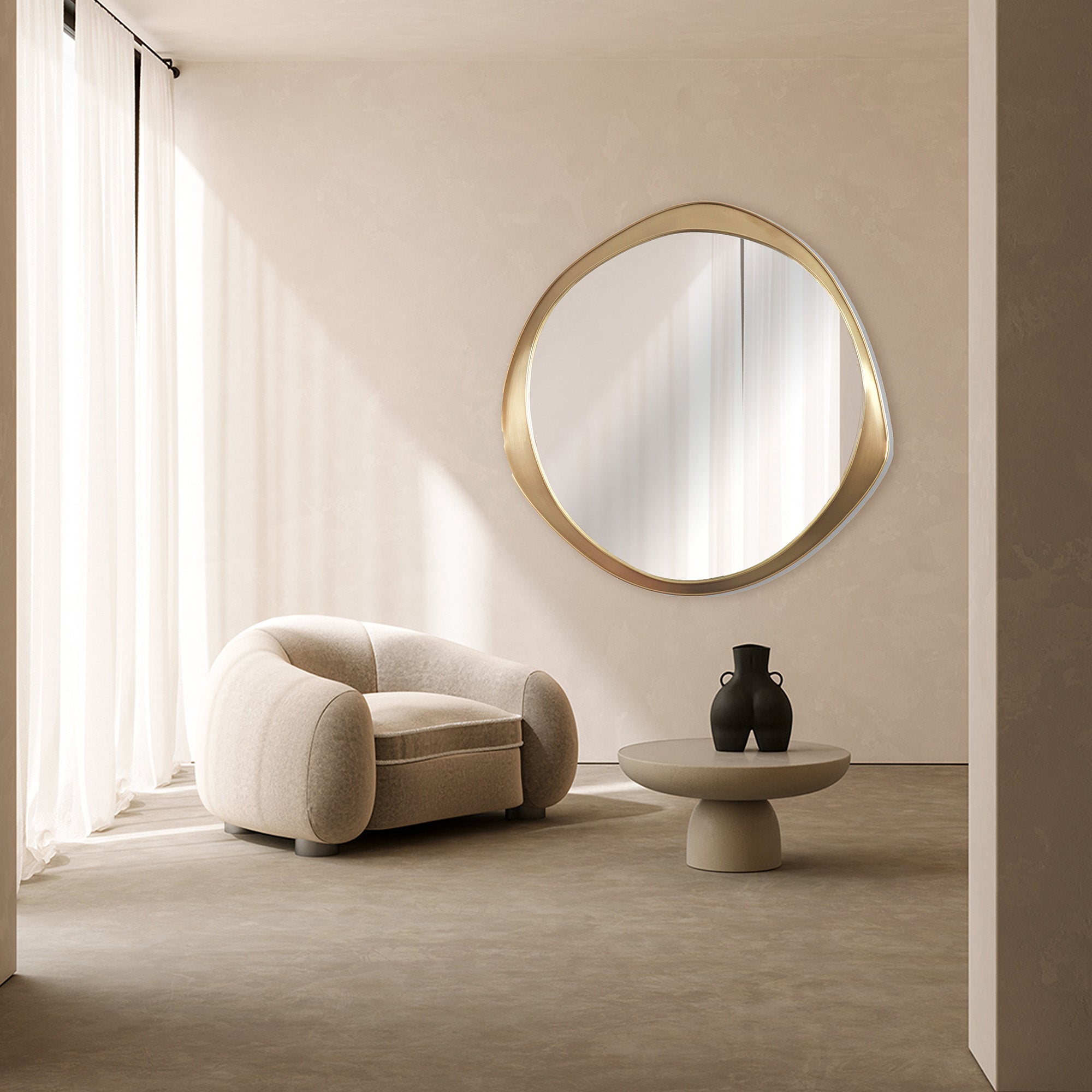 Stainless Steel Titanium Mirror  BG20220040 -  Mirrors - ebarza Furniture UAE | Shop Modern Furniture in Abu Dhabi & Dubai - مفروشات ايبازرا في الامارات | تسوق اثاث عصري وديكورات مميزة في دبي وابوظبي
