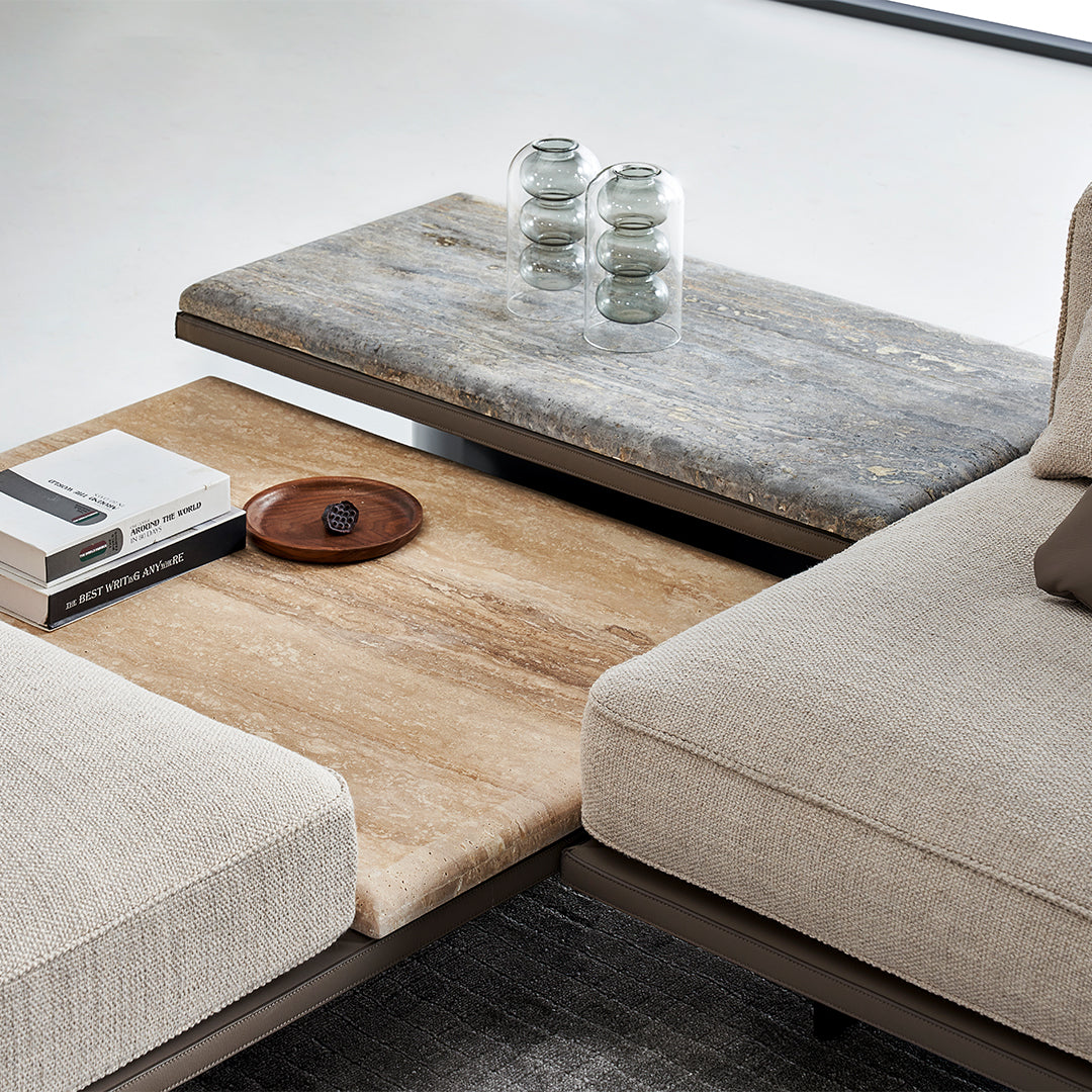 Pre-order 25 Days Delivery Avenor Brown Travertine Side Table C-SF091-Brown -  Coffee Tables - ebarza Furniture UAE | Shop Modern Furniture in Abu Dhabi & Dubai - مفروشات ايبازرا في الامارات | تسوق اثاث عصري وديكورات مميزة في دبي وابوظبي