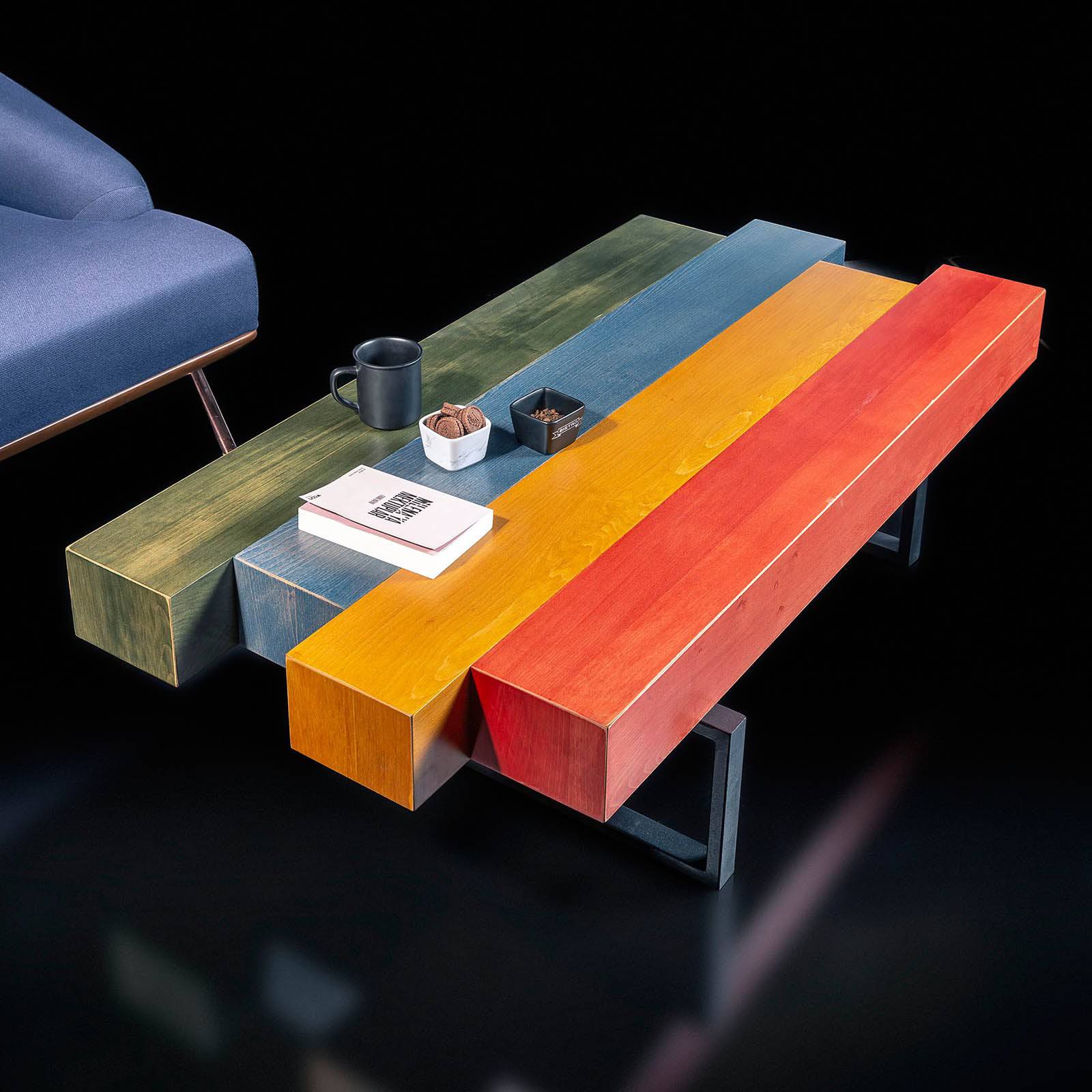 Barcode Center Table Multi -  Coffee Tables - ebarza Furniture UAE | Shop Modern Furniture in Abu Dhabi & Dubai - مفروشات ايبازرا في الامارات | تسوق اثاث عصري وديكورات مميزة في دبي وابوظبي