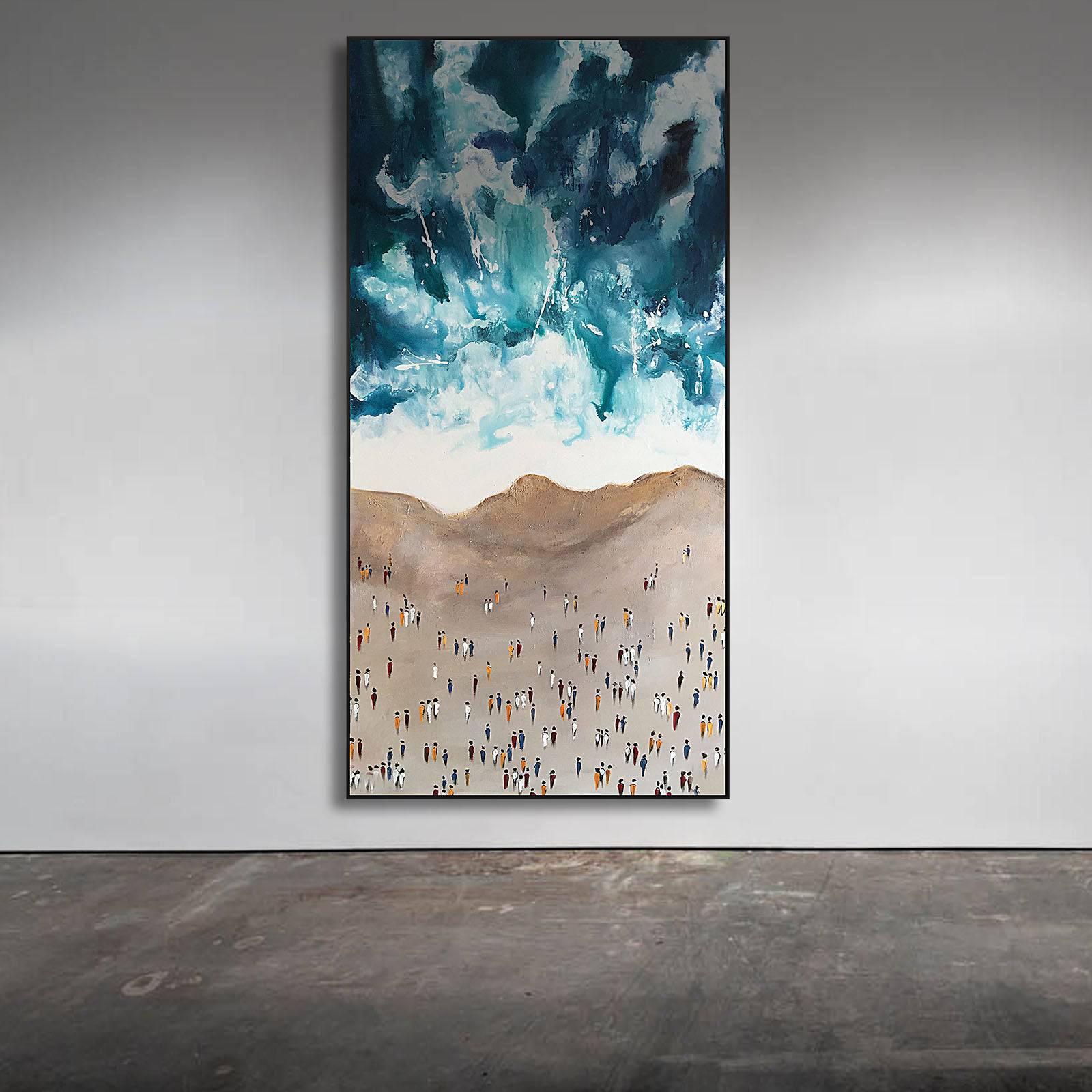 Beautiful Day Hand Painted Art Painting With Frame 160X80 CM -  Paintings - ebarza Furniture UAE | Shop Modern Furniture in Abu Dhabi & Dubai - مفروشات ايبازرا في الامارات | تسوق اثاث عصري وديكورات مميزة في دبي وابوظبي