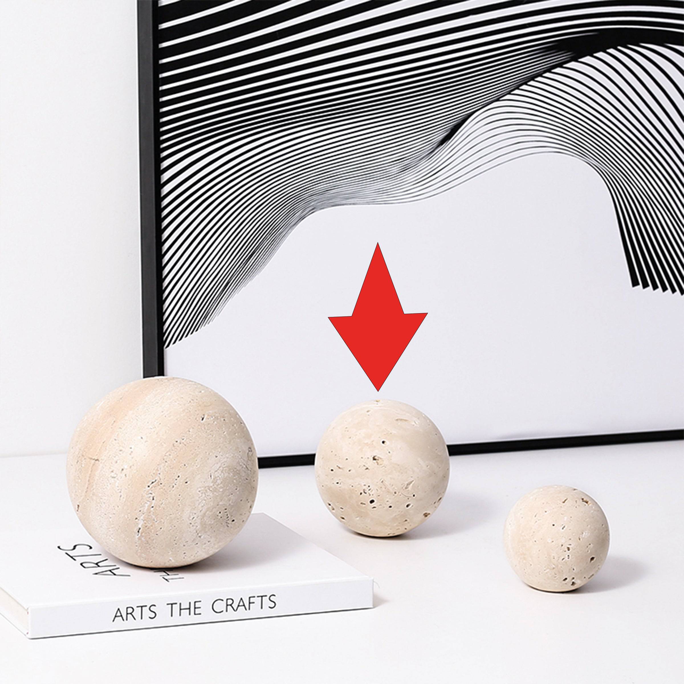 Beige Natural Stone Orb - Large Fb-T2017B -  Home Decor Figurines - ebarza Furniture UAE | Shop Modern Furniture in Abu Dhabi & Dubai - مفروشات ايبازرا في الامارات | تسوق اثاث عصري وديكورات مميزة في دبي وابوظبي