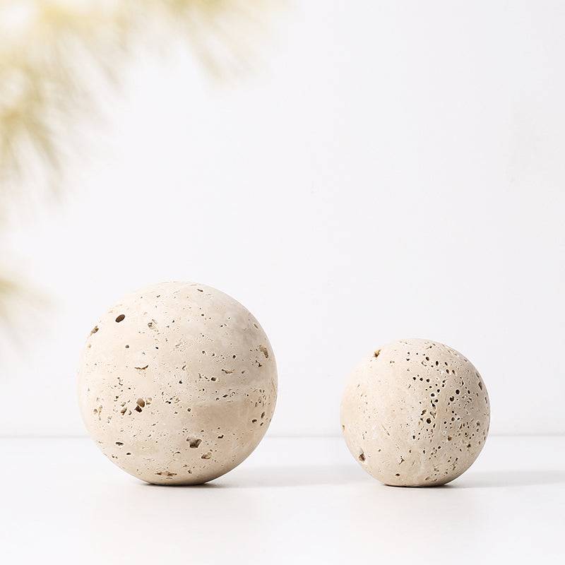 Beige Natural Stone Orb - Large Fb-T2017B -  Home Decor Figurines - ebarza Furniture UAE | Shop Modern Furniture in Abu Dhabi & Dubai - مفروشات ايبازرا في الامارات | تسوق اثاث عصري وديكورات مميزة في دبي وابوظبي