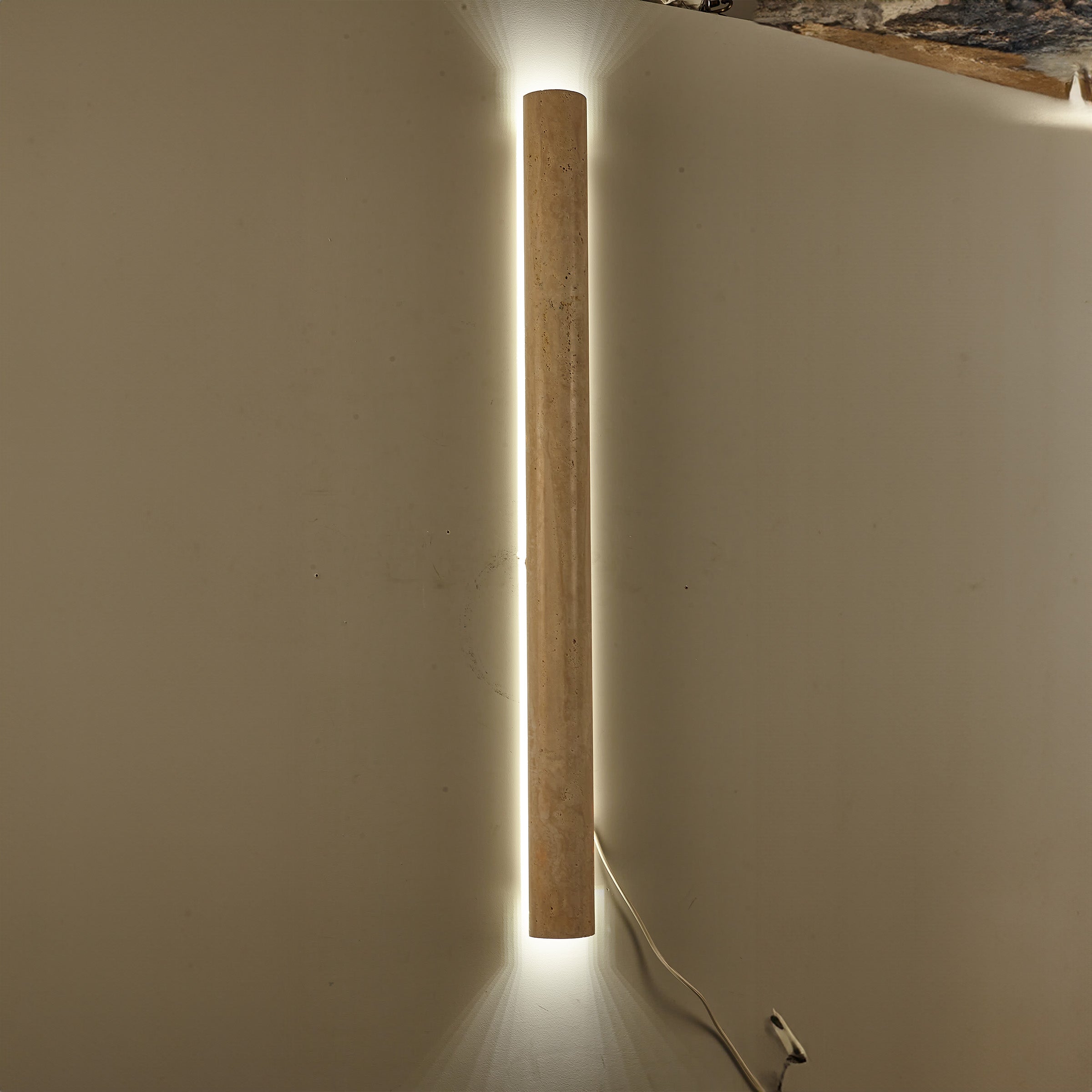 Beige Natural Travertine Marble  Wall Lamp 60008-4W -  Wall Lamps - ebarza Furniture UAE | Shop Modern Furniture in Abu Dhabi & Dubai - مفروشات ايبازرا في الامارات | تسوق اثاث عصري وديكورات مميزة في دبي وابوظبي