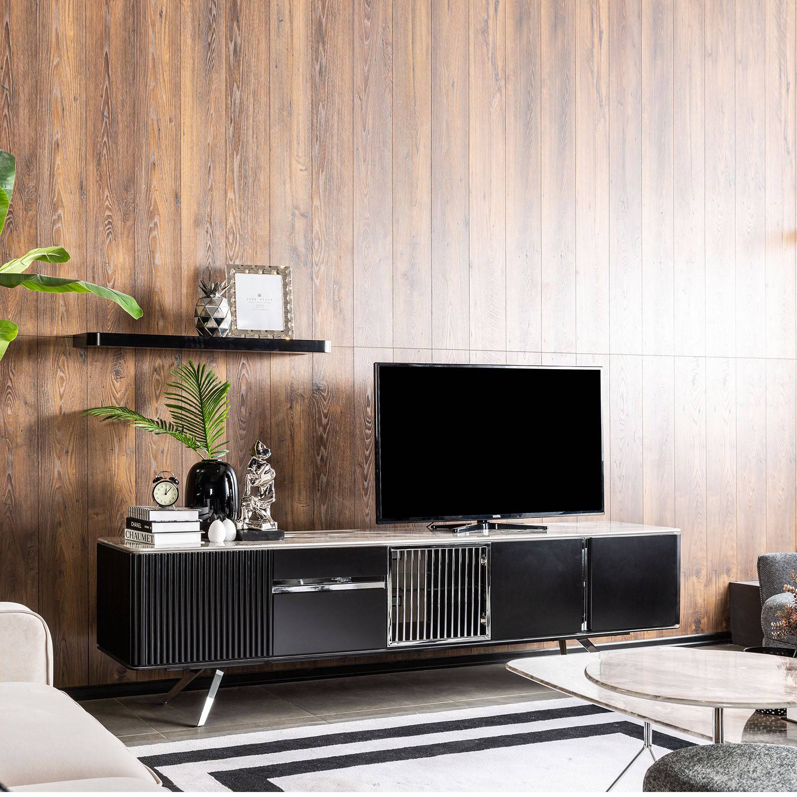 Beretta Tv Unit Ber00005 -  TV Units - ebarza Furniture UAE | Shop Modern Furniture in Abu Dhabi & Dubai - مفروشات ايبازرا في الامارات | تسوق اثاث عصري وديكورات مميزة في دبي وابوظبي