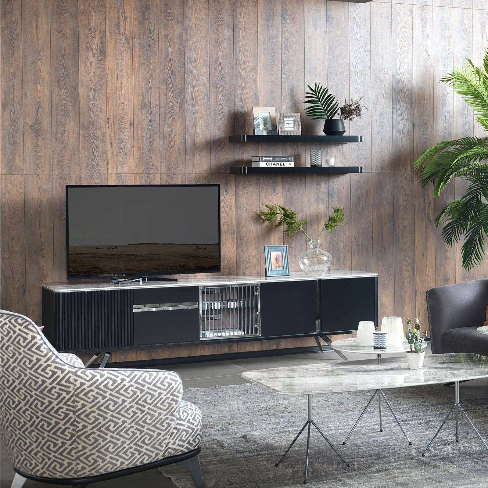 Beretta Tv Unit Ber00005 -  TV Units - ebarza Furniture UAE | Shop Modern Furniture in Abu Dhabi & Dubai - مفروشات ايبازرا في الامارات | تسوق اثاث عصري وديكورات مميزة في دبي وابوظبي