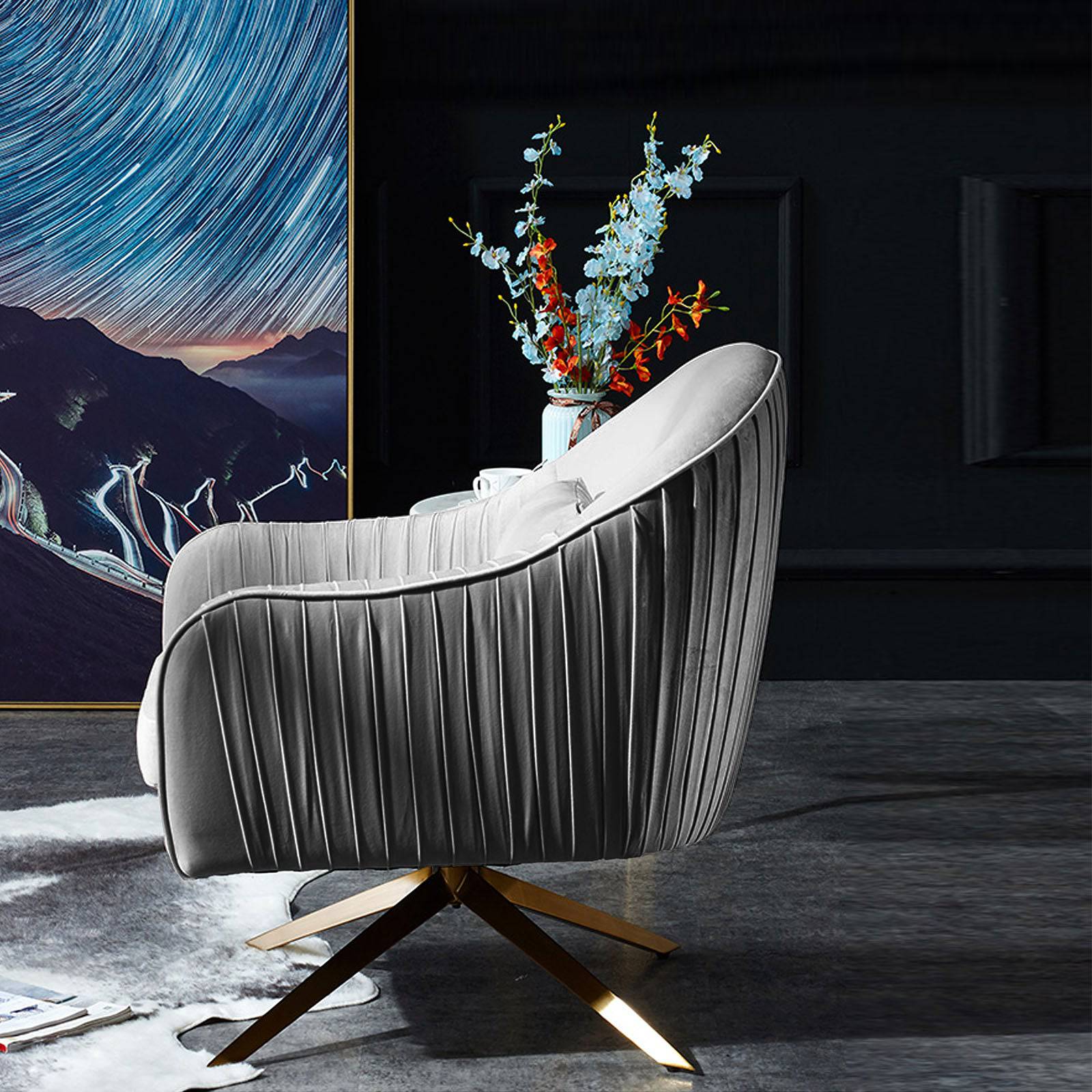 Bergen Lounge Chair Tg-216-G -  Lounge Chairs - ebarza Furniture UAE | Shop Modern Furniture in Abu Dhabi & Dubai - مفروشات ايبازرا في الامارات | تسوق اثاث عصري وديكورات مميزة في دبي وابوظبي
