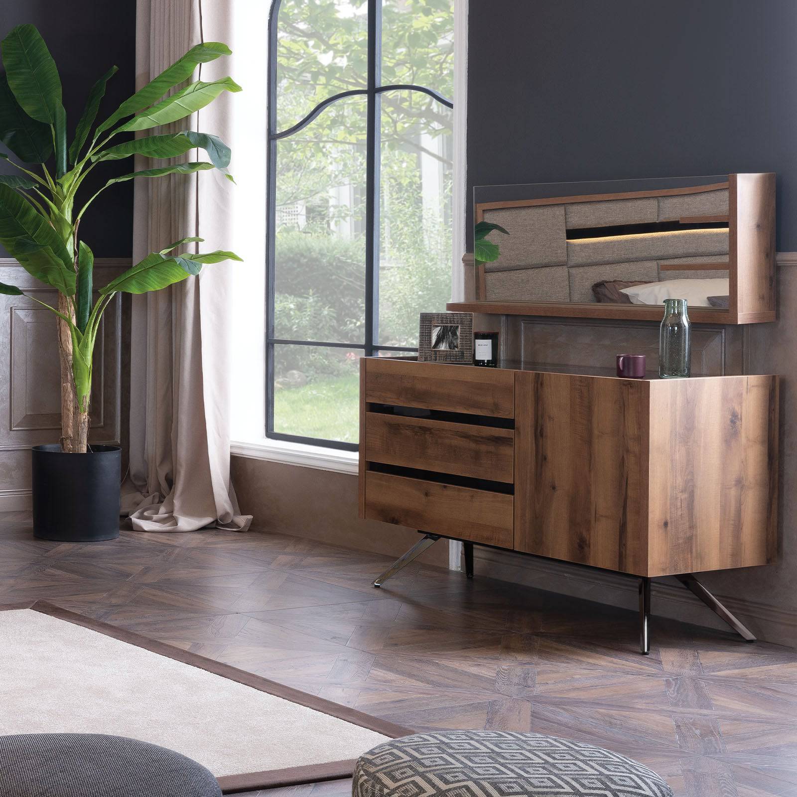 Bianca  Dresser+ Mirror Bianca-Dresser001 -  Dressers and Mirrors - ebarza Furniture UAE | Shop Modern Furniture in Abu Dhabi & Dubai - مفروشات ايبازرا في الامارات | تسوق اثاث عصري وديكورات مميزة في دبي وابوظبي