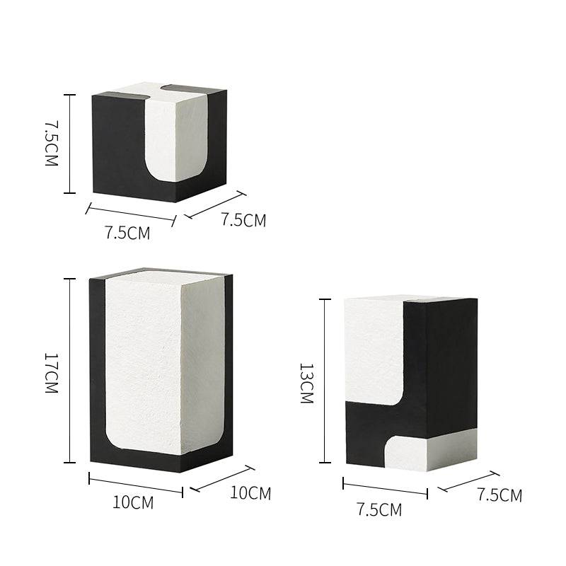 Black And White Stone Block A Fc-Sz21108A -  Home Decor Figurines - ebarza Furniture UAE | Shop Modern Furniture in Abu Dhabi & Dubai - مفروشات ايبازرا في الامارات | تسوق اثاث عصري وديكورات مميزة في دبي وابوظبي
