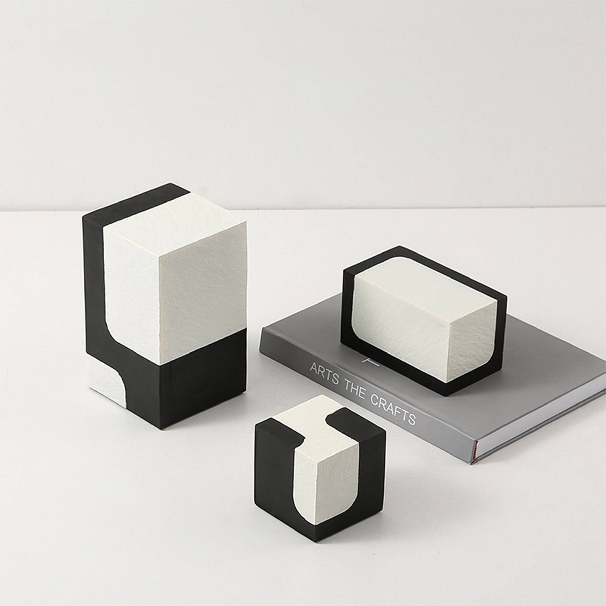 Black And White Stone Block B Fc-Sz21108B -  Home Decor Figurines - ebarza Furniture UAE | Shop Modern Furniture in Abu Dhabi & Dubai - مفروشات ايبازرا في الامارات | تسوق اثاث عصري وديكورات مميزة في دبي وابوظبي