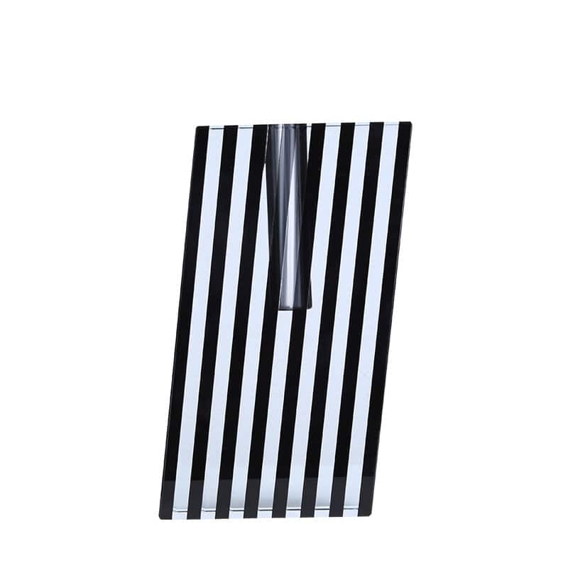 Black & Clear Crystal Trapezoid Bud Vase - Large Fb-Sj2103A -  Vases - ebarza Furniture UAE | Shop Modern Furniture in Abu Dhabi & Dubai - مفروشات ايبازرا في الامارات | تسوق اثاث عصري وديكورات مميزة في دبي وابوظبي