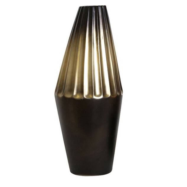 Black Gold Bottle-A Fa-D1943A -  Vases - ebarza Furniture UAE | Shop Modern Furniture in Abu Dhabi & Dubai - مفروشات ايبازرا في الامارات | تسوق اثاث عصري وديكورات مميزة في دبي وابوظبي