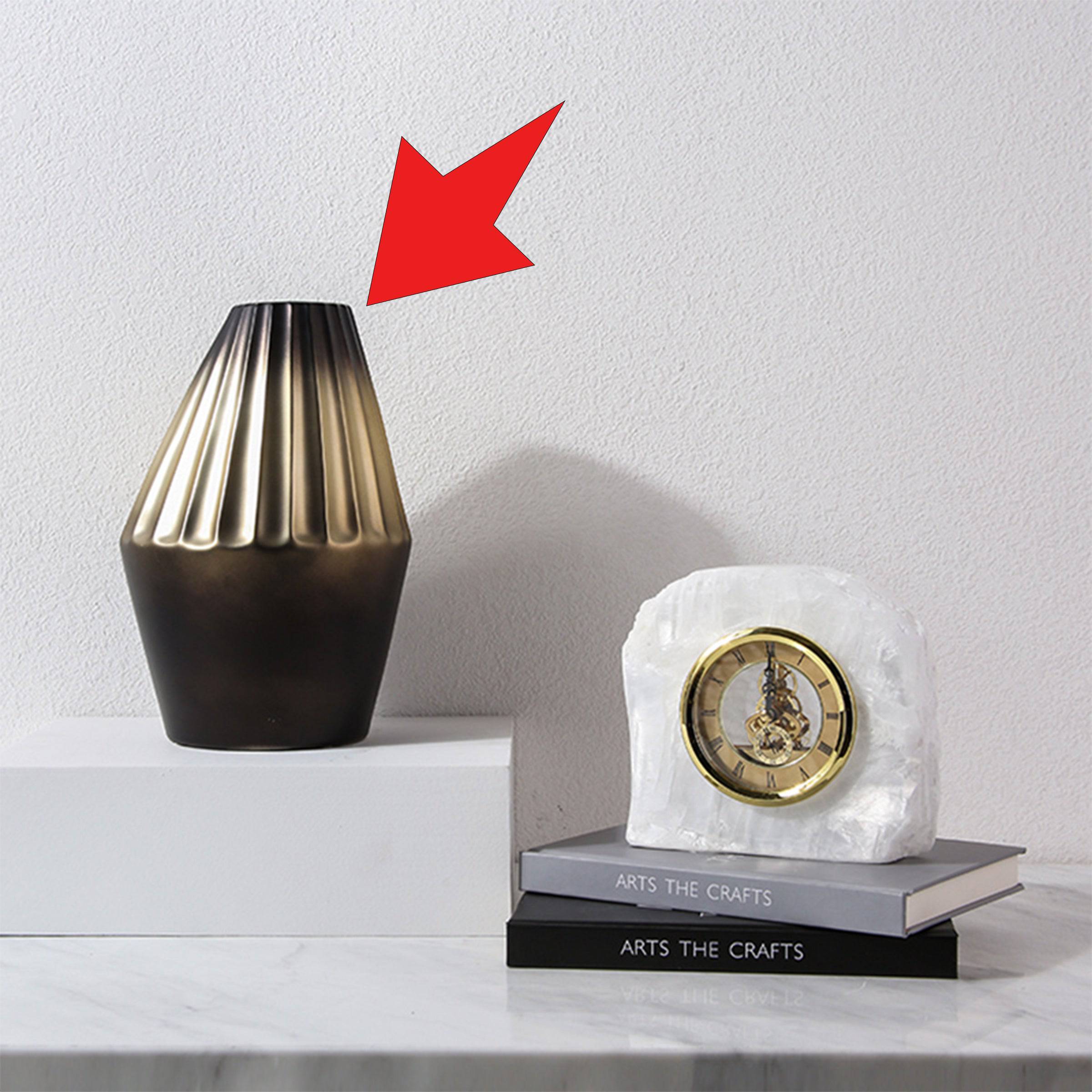 Black Gold Bottle-B Fa-D1943B -  Vases - ebarza Furniture UAE | Shop Modern Furniture in Abu Dhabi & Dubai - مفروشات ايبازرا في الامارات | تسوق اثاث عصري وديكورات مميزة في دبي وابوظبي
