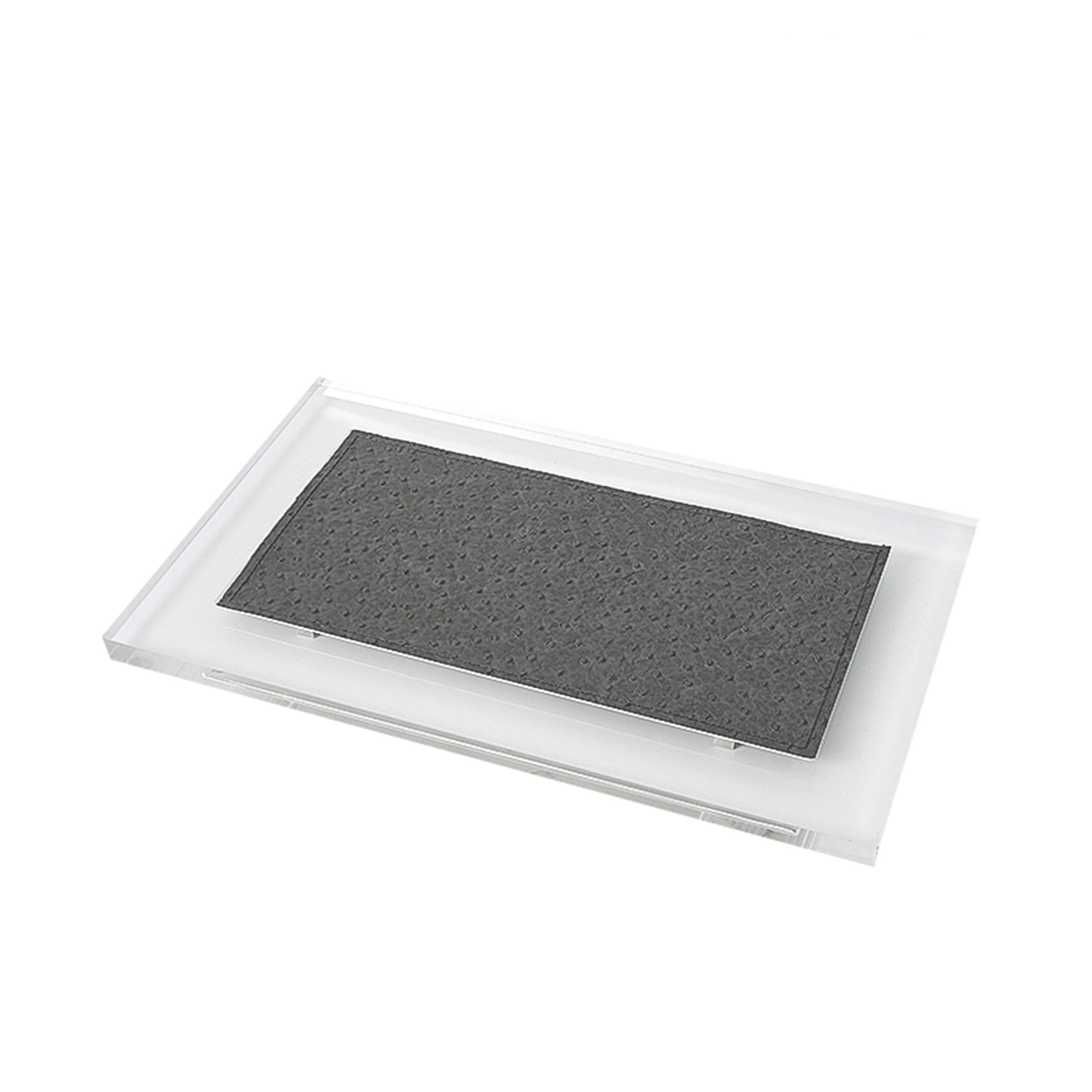 Black Leather Transparent Decorative Tray Fd-Yl21005A -  Trays - ebarza Furniture UAE | Shop Modern Furniture in Abu Dhabi & Dubai - مفروشات ايبازرا في الامارات | تسوق اثاث عصري وديكورات مميزة في دبي وابوظبي