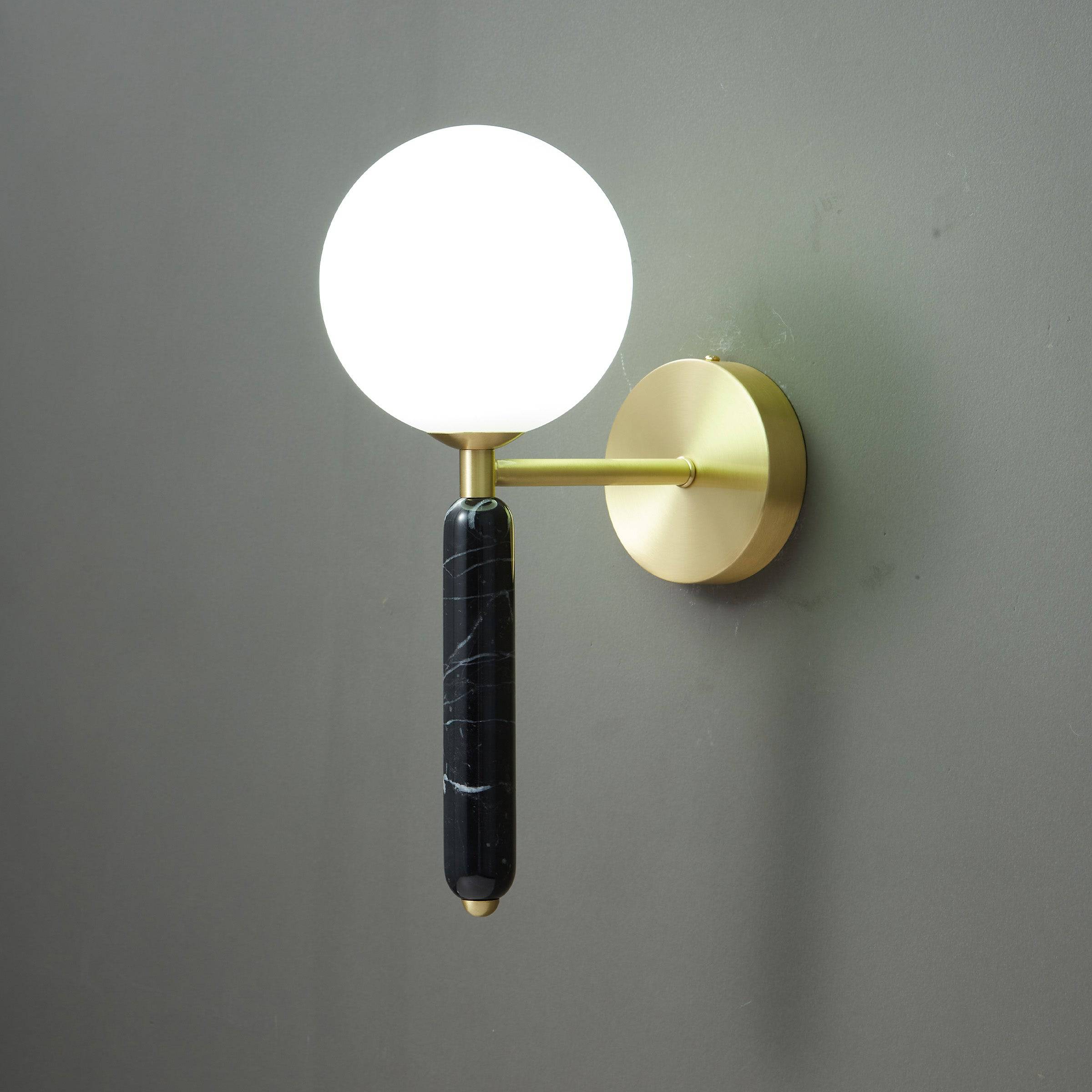Black Marble Wall Lamp 6602-Bk -  Wall Lamps - ebarza Furniture UAE | Shop Modern Furniture in Abu Dhabi & Dubai - مفروشات ايبازرا في الامارات | تسوق اثاث عصري وديكورات مميزة في دبي وابوظبي