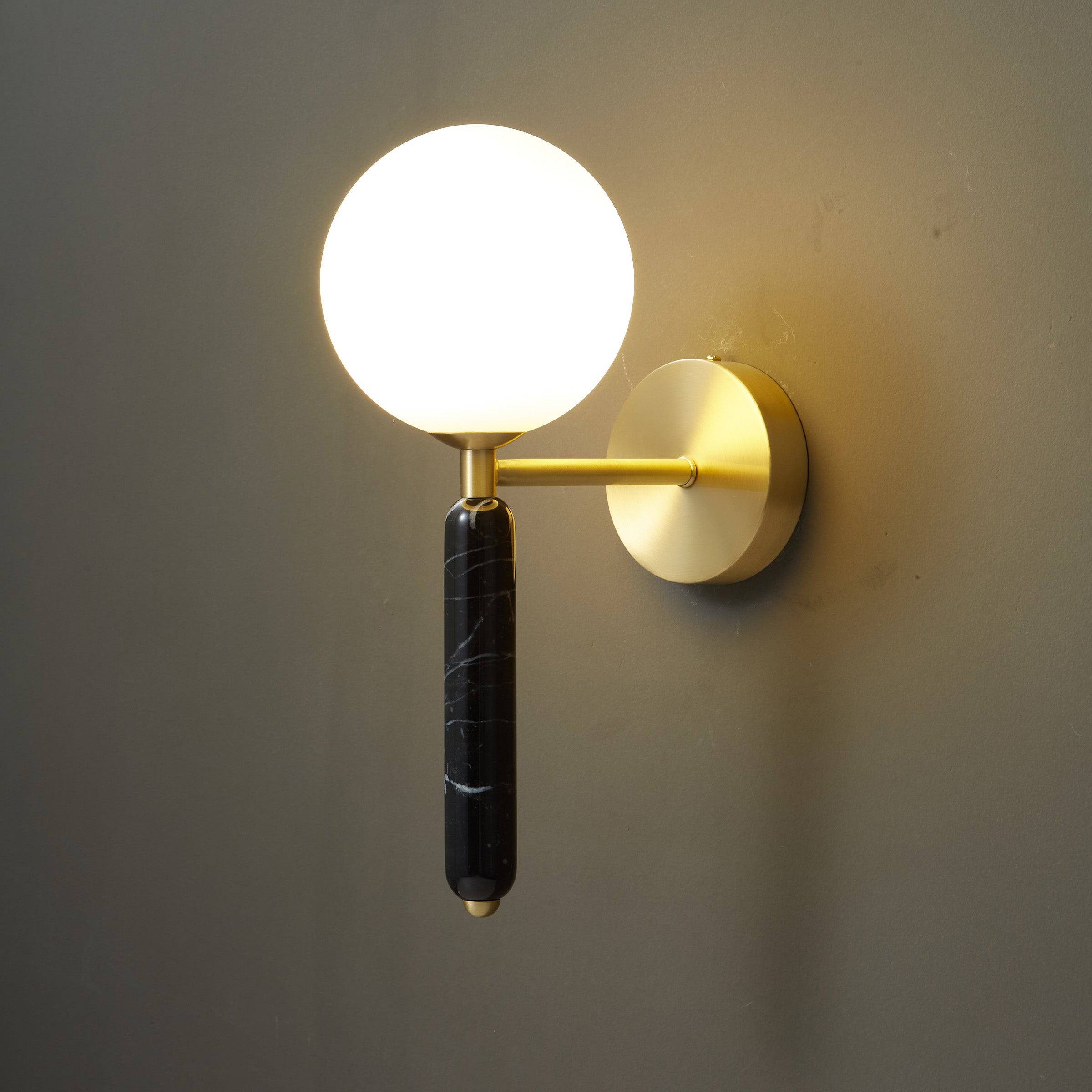 Black Marble Wall Lamp 6602-Bk -  Wall Lamps - ebarza Furniture UAE | Shop Modern Furniture in Abu Dhabi & Dubai - مفروشات ايبازرا في الامارات | تسوق اثاث عصري وديكورات مميزة في دبي وابوظبي