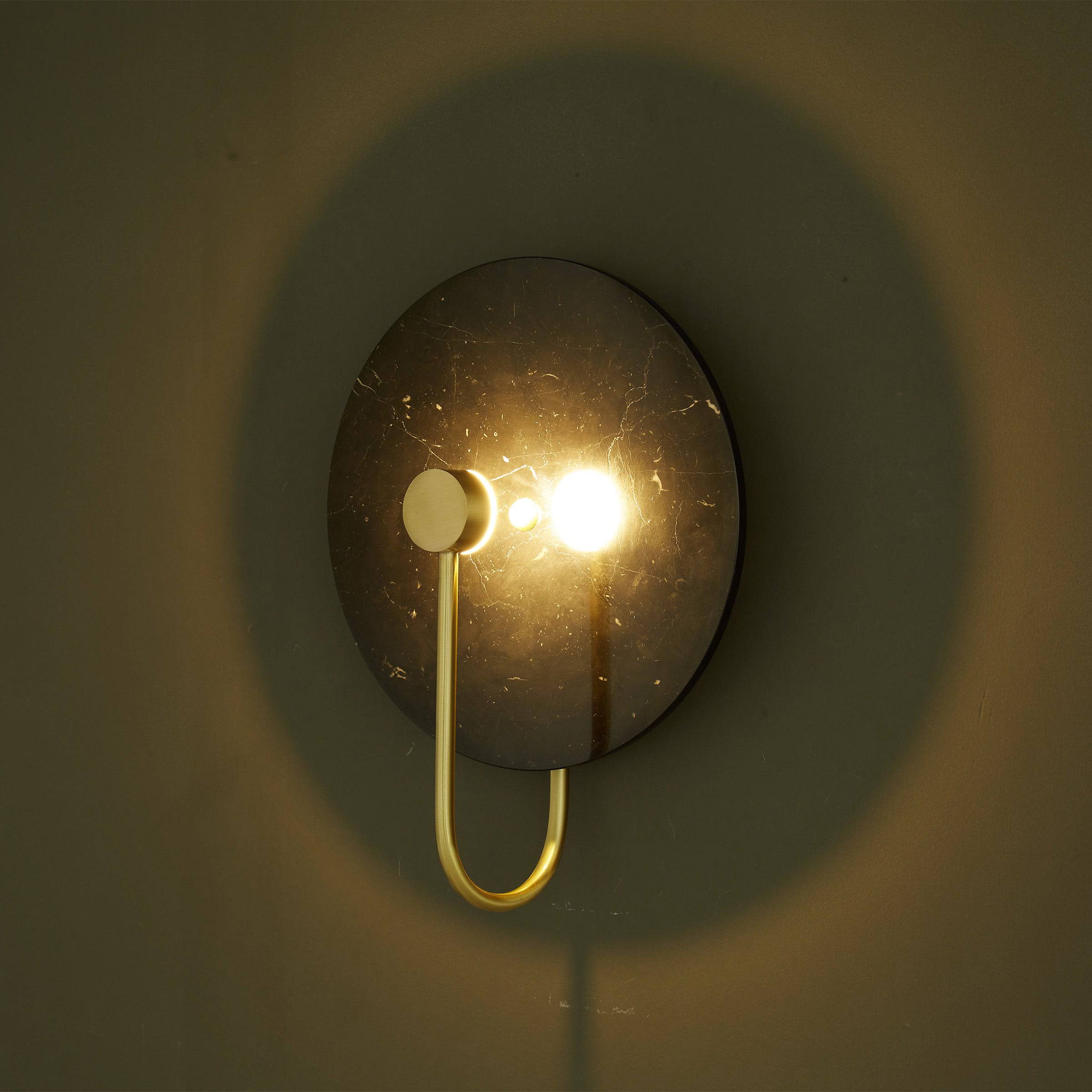 Black Marble Wall Lamp 6615-Bk -  Wall Lamps - ebarza Furniture UAE | Shop Modern Furniture in Abu Dhabi & Dubai - مفروشات ايبازرا في الامارات | تسوق اثاث عصري وديكورات مميزة في دبي وابوظبي