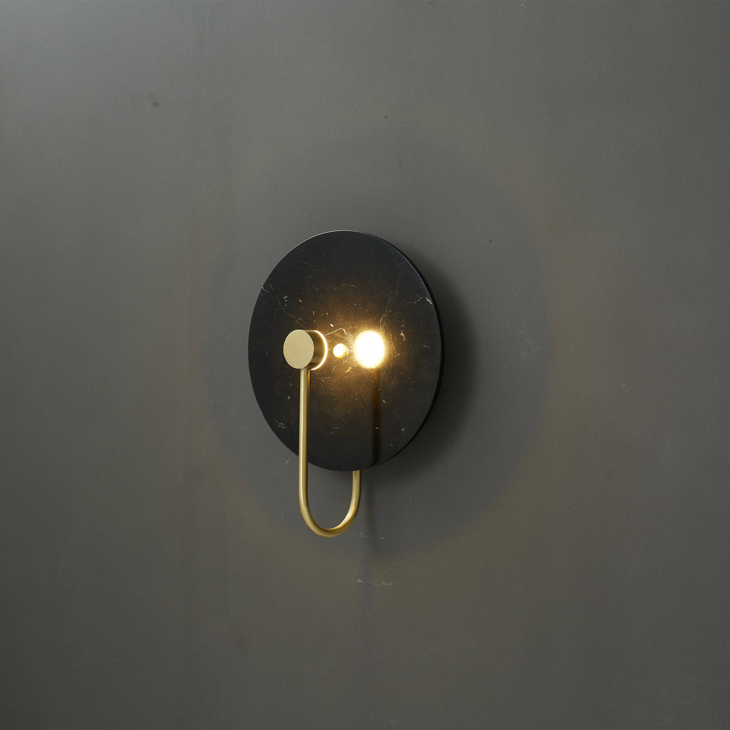 Black Marble Wall Lamp 6615-Bk -  Wall Lamps - ebarza Furniture UAE | Shop Modern Furniture in Abu Dhabi & Dubai - مفروشات ايبازرا في الامارات | تسوق اثاث عصري وديكورات مميزة في دبي وابوظبي