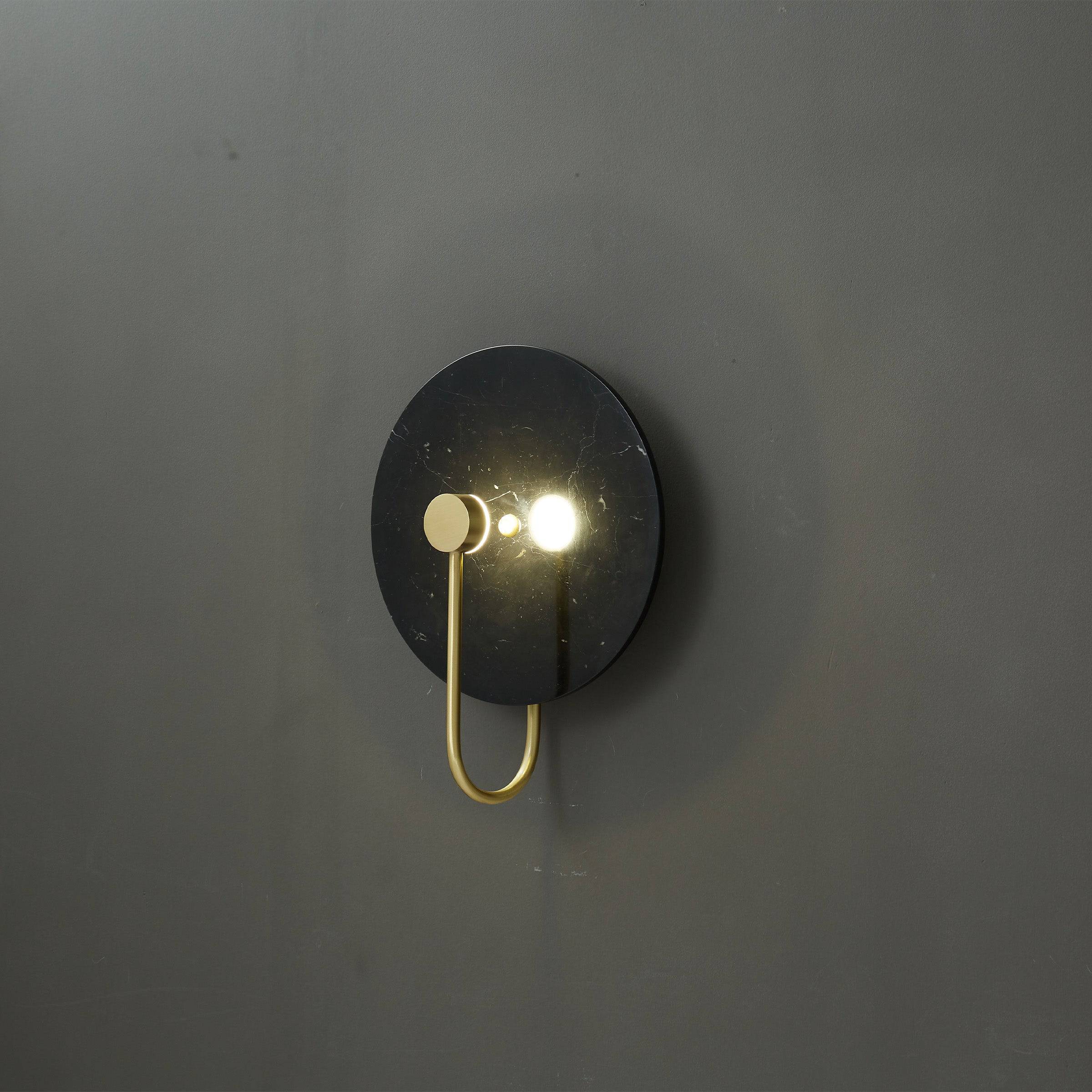 Black Marble Wall Lamp 6615-Bk -  Wall Lamps - ebarza Furniture UAE | Shop Modern Furniture in Abu Dhabi & Dubai - مفروشات ايبازرا في الامارات | تسوق اثاث عصري وديكورات مميزة في دبي وابوظبي