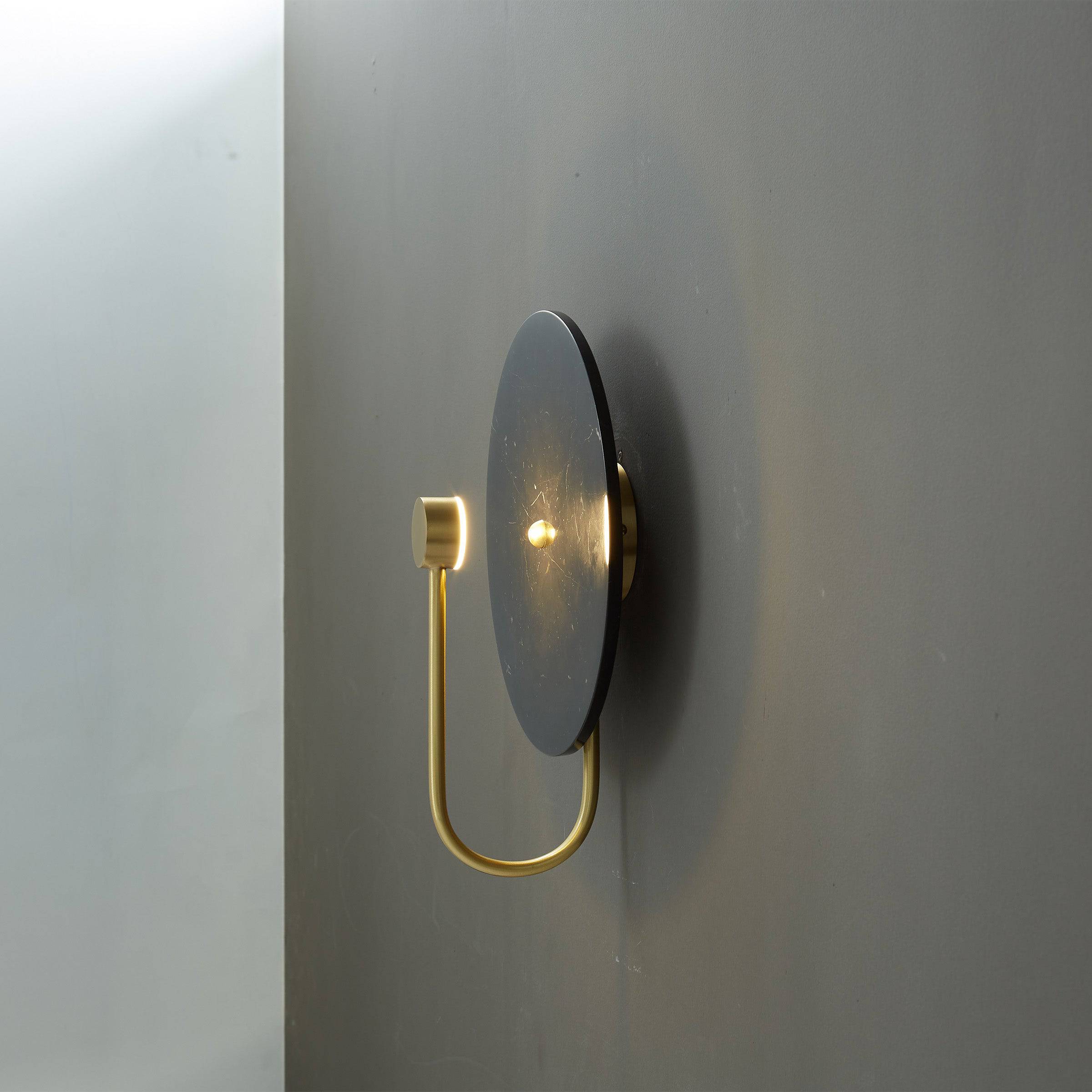 Black Marble Wall Lamp 6615-Bk -  Wall Lamps - ebarza Furniture UAE | Shop Modern Furniture in Abu Dhabi & Dubai - مفروشات ايبازرا في الامارات | تسوق اثاث عصري وديكورات مميزة في دبي وابوظبي