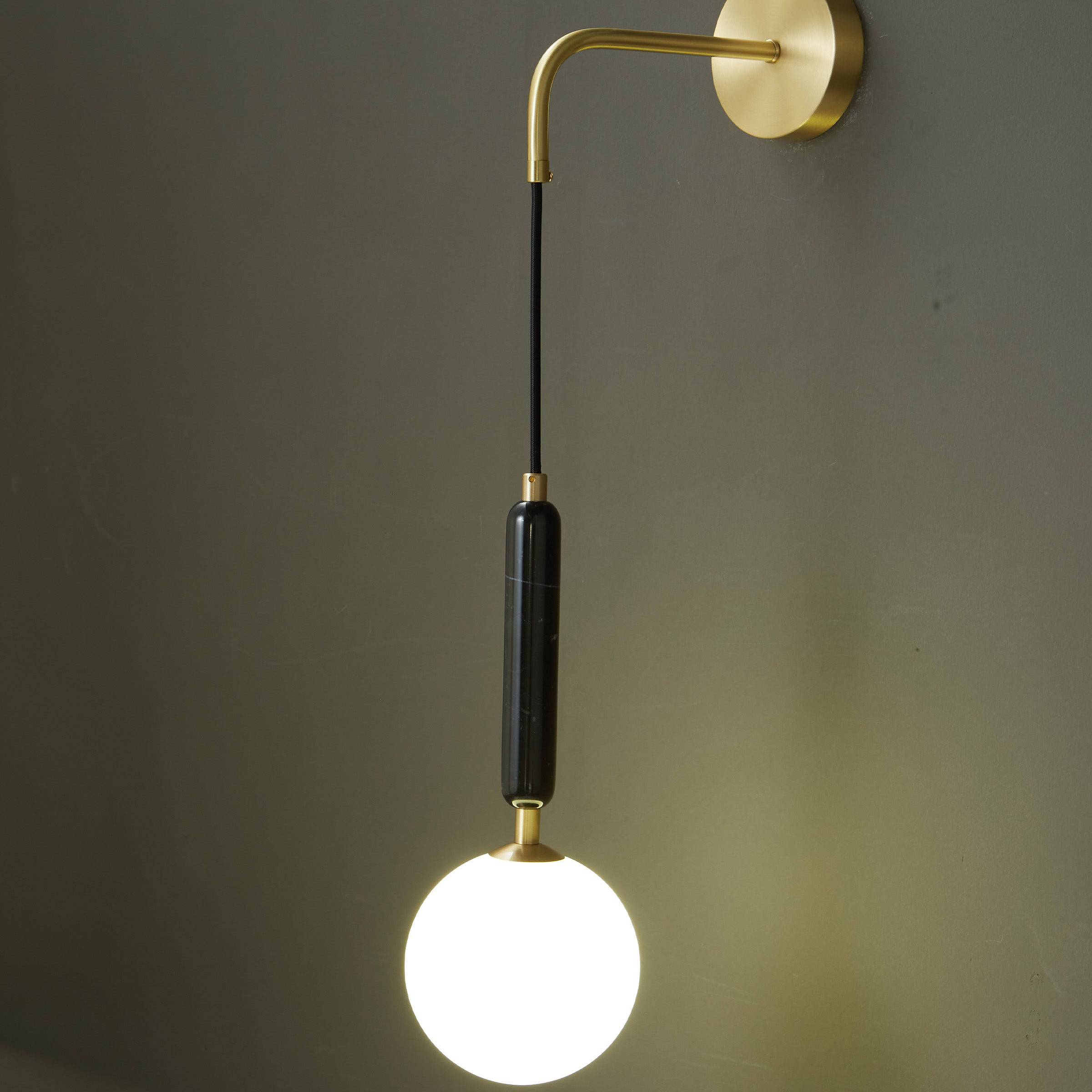 Black Marble Wall Lamp Vc 6605-Bk -  Wall Lamps - ebarza Furniture UAE | Shop Modern Furniture in Abu Dhabi & Dubai - مفروشات ايبازرا في الامارات | تسوق اثاث عصري وديكورات مميزة في دبي وابوظبي