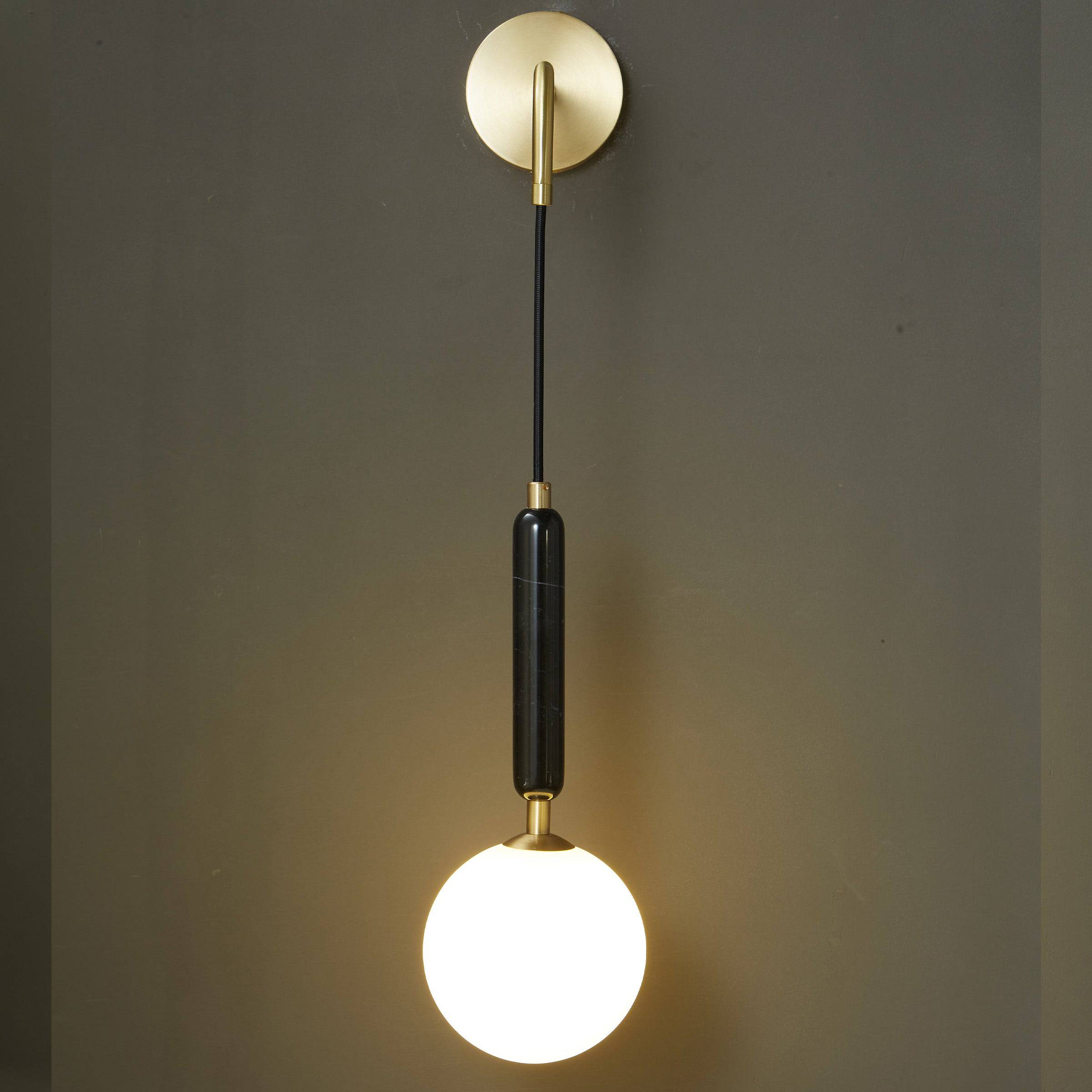 Black Marble Wall Lamp Vc 6605-Bk -  Wall Lamps - ebarza Furniture UAE | Shop Modern Furniture in Abu Dhabi & Dubai - مفروشات ايبازرا في الامارات | تسوق اثاث عصري وديكورات مميزة في دبي وابوظبي