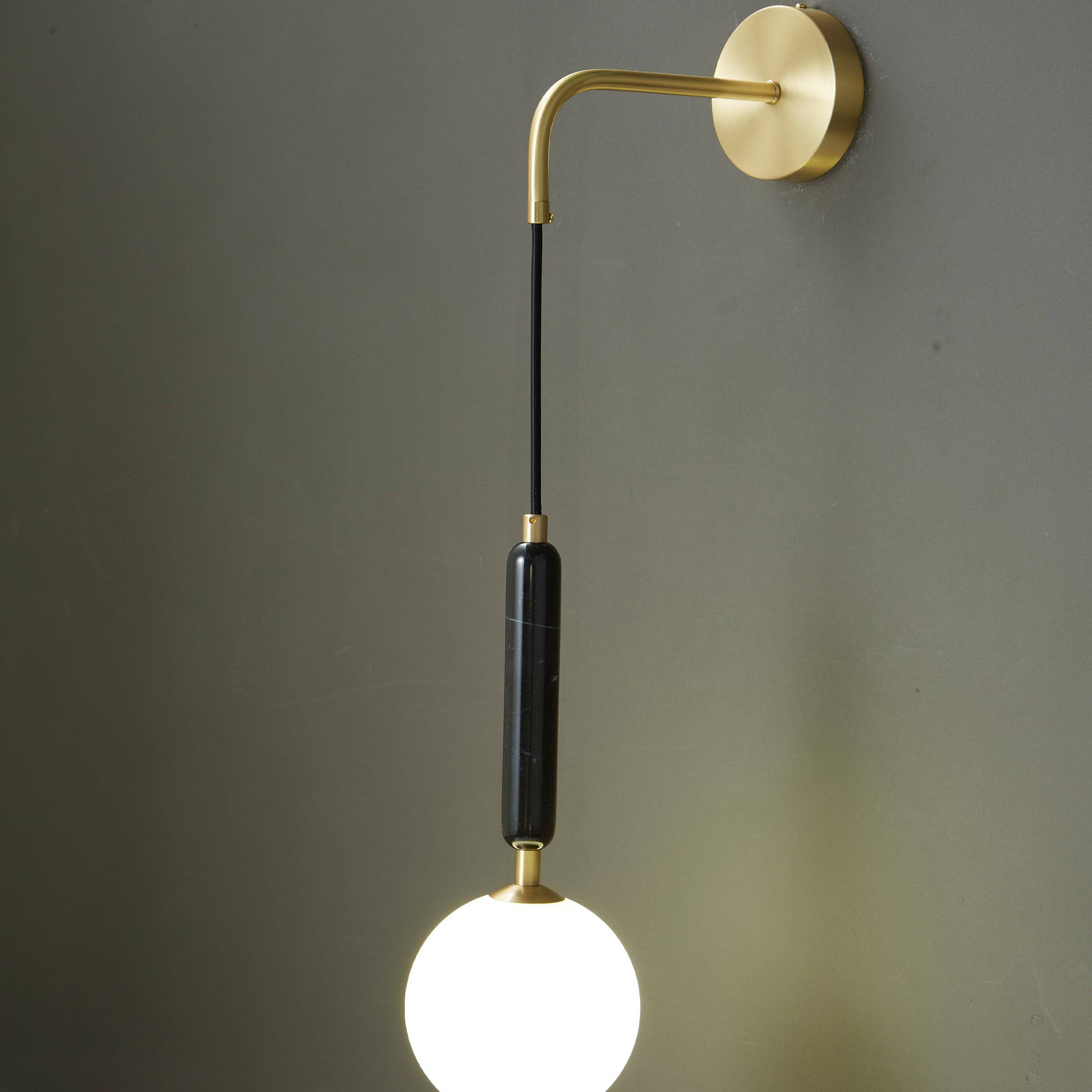 Black Marble Wall Lamp Vc 6605-Bk -  Wall Lamps - ebarza Furniture UAE | Shop Modern Furniture in Abu Dhabi & Dubai - مفروشات ايبازرا في الامارات | تسوق اثاث عصري وديكورات مميزة في دبي وابوظبي