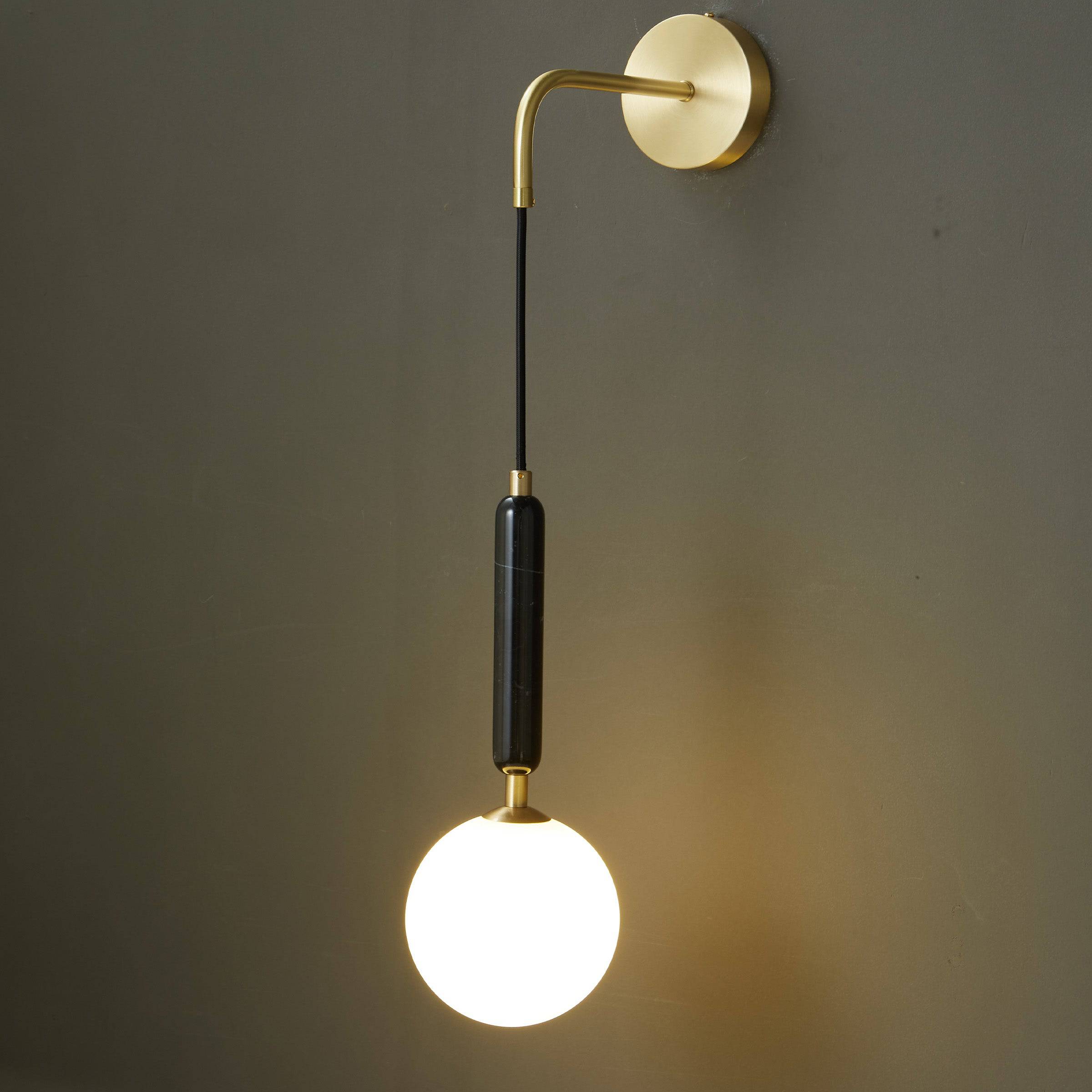 Black Marble Wall Lamp Vc 6605-Bk -  Wall Lamps - ebarza Furniture UAE | Shop Modern Furniture in Abu Dhabi & Dubai - مفروشات ايبازرا في الامارات | تسوق اثاث عصري وديكورات مميزة في دبي وابوظبي