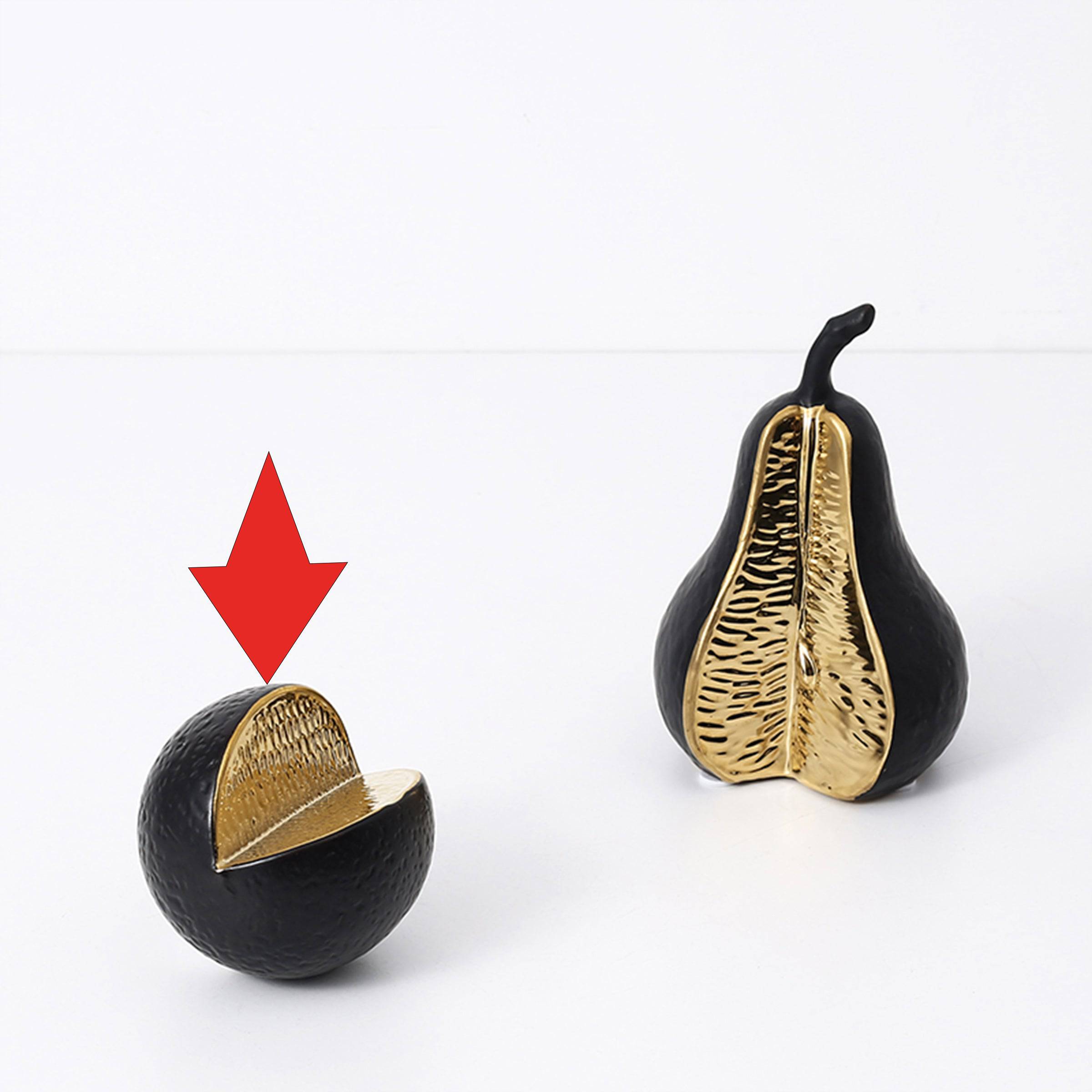 Black Orange Ornament -B Fa-D21087B -  Home Decor Figurines - ebarza Furniture UAE | Shop Modern Furniture in Abu Dhabi & Dubai - مفروشات ايبازرا في الامارات | تسوق اثاث عصري وديكورات مميزة في دبي وابوظبي