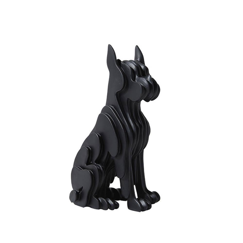 Black Resin Abstract Dog Sculpture - Small Fc-Sz2132B -  Home Decor Figurines - ebarza Furniture UAE | Shop Modern Furniture in Abu Dhabi & Dubai - مفروشات ايبازرا في الامارات | تسوق اثاث عصري وديكورات مميزة في دبي وابوظبي