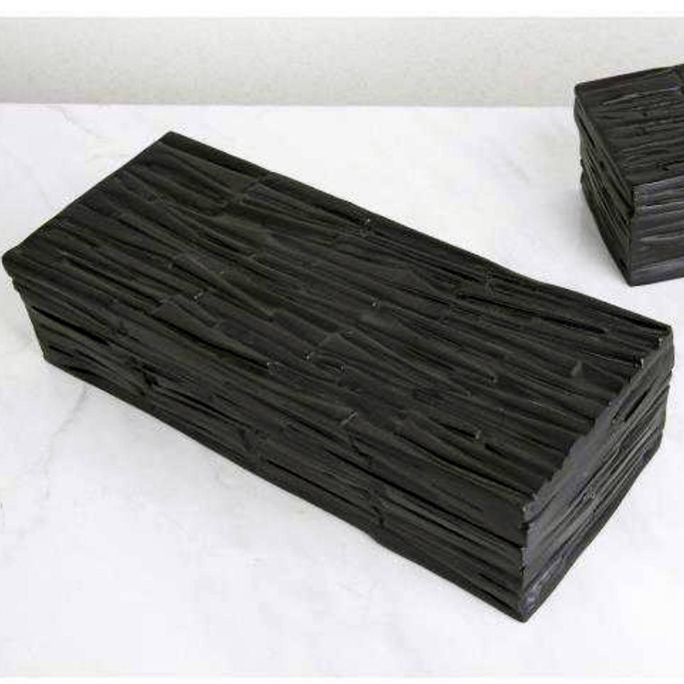 Black Resin Decorative Box-A Fc-Sz2023A -  Decorative Boxes - ebarza Furniture UAE | Shop Modern Furniture in Abu Dhabi & Dubai - مفروشات ايبازرا في الامارات | تسوق اثاث عصري وديكورات مميزة في دبي وابوظبي