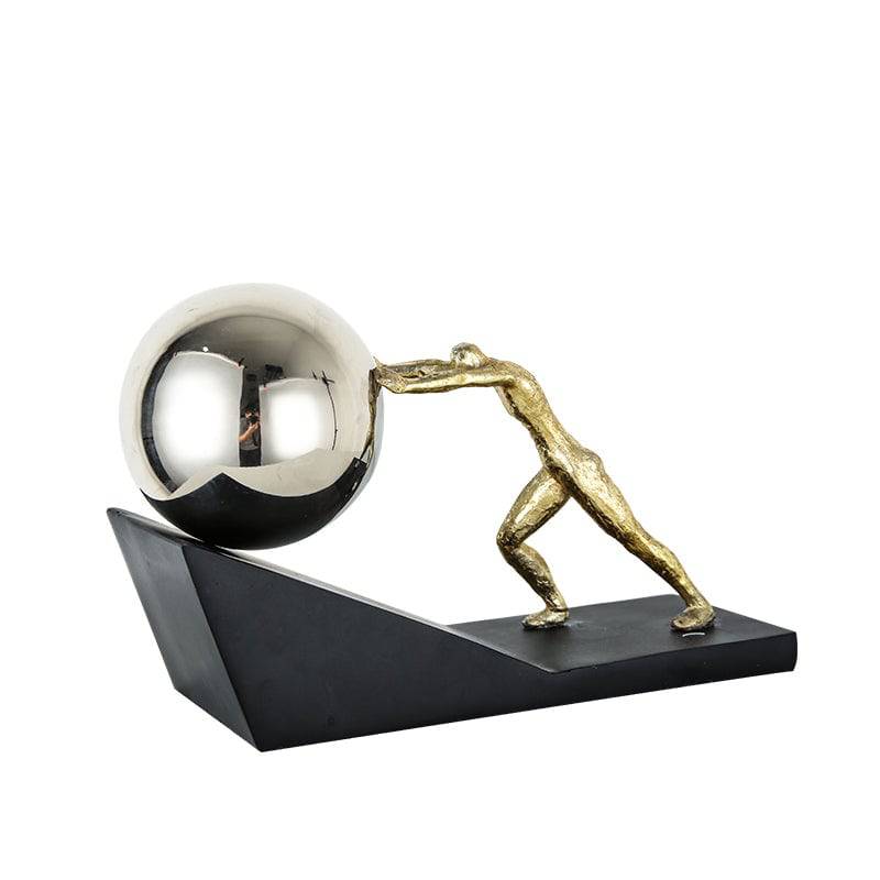 Black Resin & Metal Figurative Sculpture Fc-Sz2120B -  Home Decor Figurines - ebarza Furniture UAE | Shop Modern Furniture in Abu Dhabi & Dubai - مفروشات ايبازرا في الامارات | تسوق اثاث عصري وديكورات مميزة في دبي وابوظبي