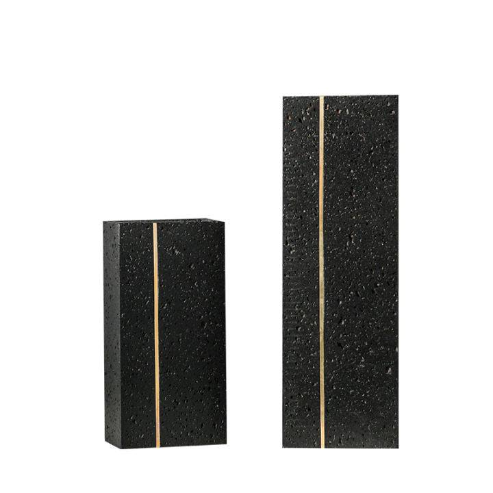 Black Stone Vase  -A Fb-T2022A -  Vases - ebarza Furniture UAE | Shop Modern Furniture in Abu Dhabi & Dubai - مفروشات ايبازرا في الامارات | تسوق اثاث عصري وديكورات مميزة في دبي وابوظبي