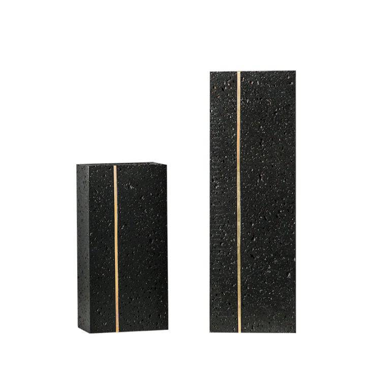 Black Stone Vase  -B Fb-T2022B -  Vases - ebarza Furniture UAE | Shop Modern Furniture in Abu Dhabi & Dubai - مفروشات ايبازرا في الامارات | تسوق اثاث عصري وديكورات مميزة في دبي وابوظبي