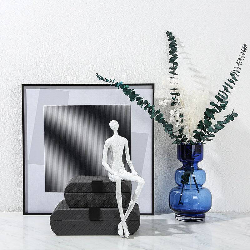 Black Texture Decorative Box - B  Fb-Pg2104B -  Decorative Boxes - ebarza Furniture UAE | Shop Modern Furniture in Abu Dhabi & Dubai - مفروشات ايبازرا في الامارات | تسوق اثاث عصري وديكورات مميزة في دبي وابوظبي