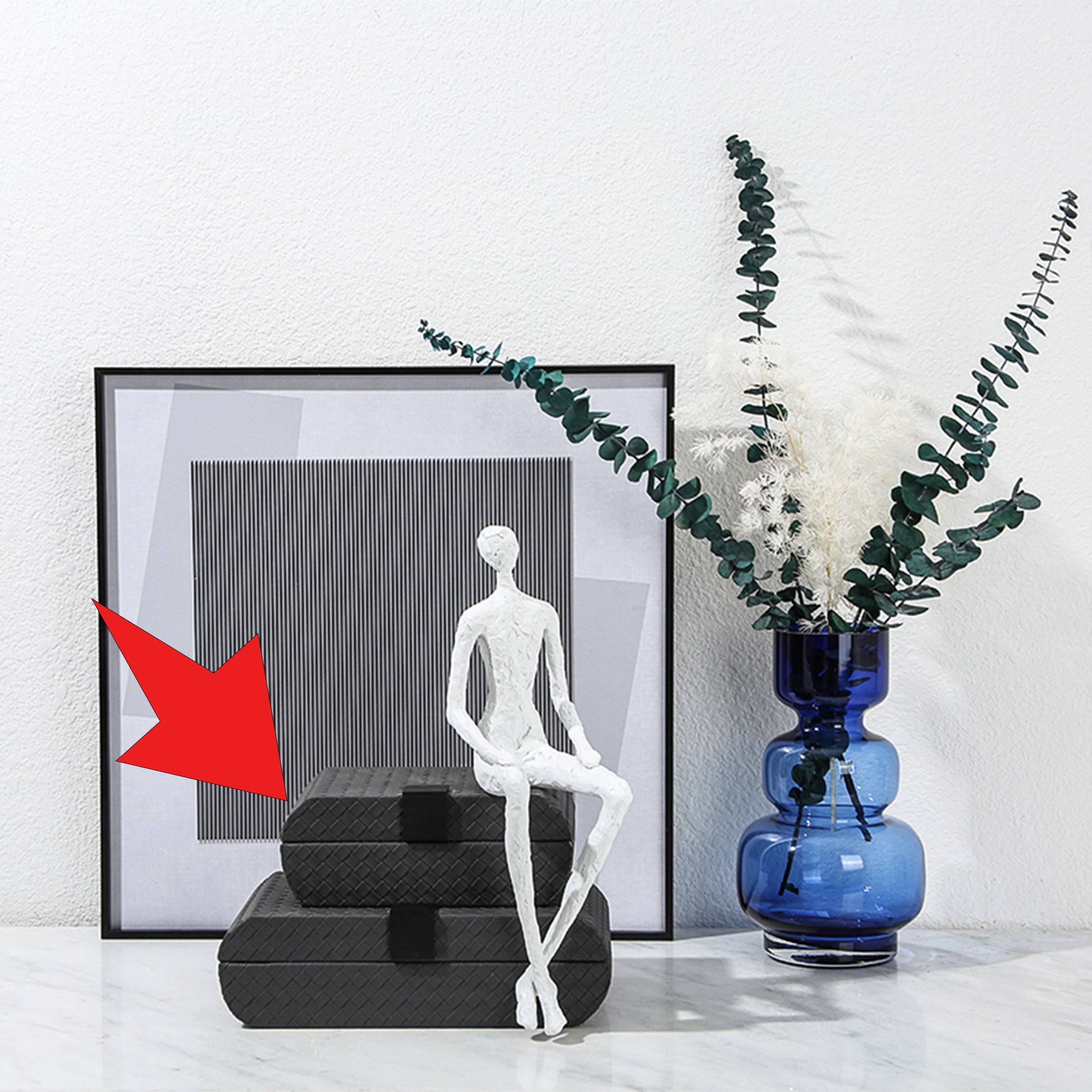 Black Texture Decorative Box - B  Fb-Pg2104B -  Decorative Boxes - ebarza Furniture UAE | Shop Modern Furniture in Abu Dhabi & Dubai - مفروشات ايبازرا في الامارات | تسوق اثاث عصري وديكورات مميزة في دبي وابوظبي