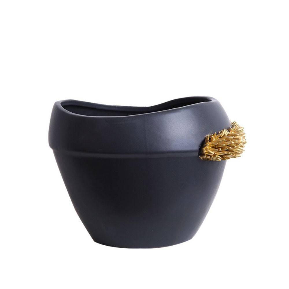 Black Thorn Ceramics Bowl - B Fa-D21030B -  Vases - ebarza Furniture UAE | Shop Modern Furniture in Abu Dhabi & Dubai - مفروشات ايبازرا في الامارات | تسوق اثاث عصري وديكورات مميزة في دبي وابوظبي