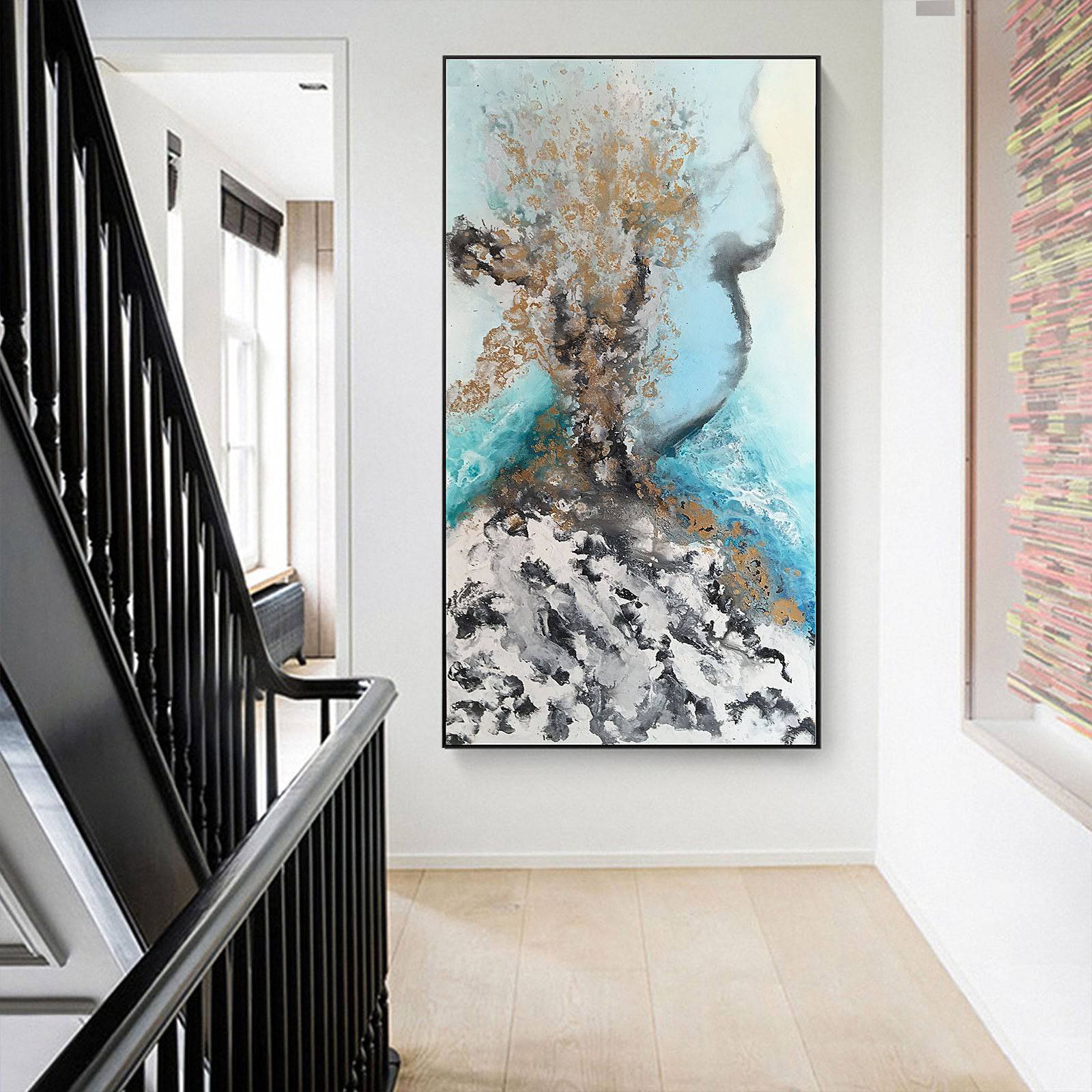 Blast Hand Painted Art Painting With Frame 160X80 Cm Sa23 -  Paintings - ebarza Furniture UAE | Shop Modern Furniture in Abu Dhabi & Dubai - مفروشات ايبازرا في الامارات | تسوق اثاث عصري وديكورات مميزة في دبي وابوظبي