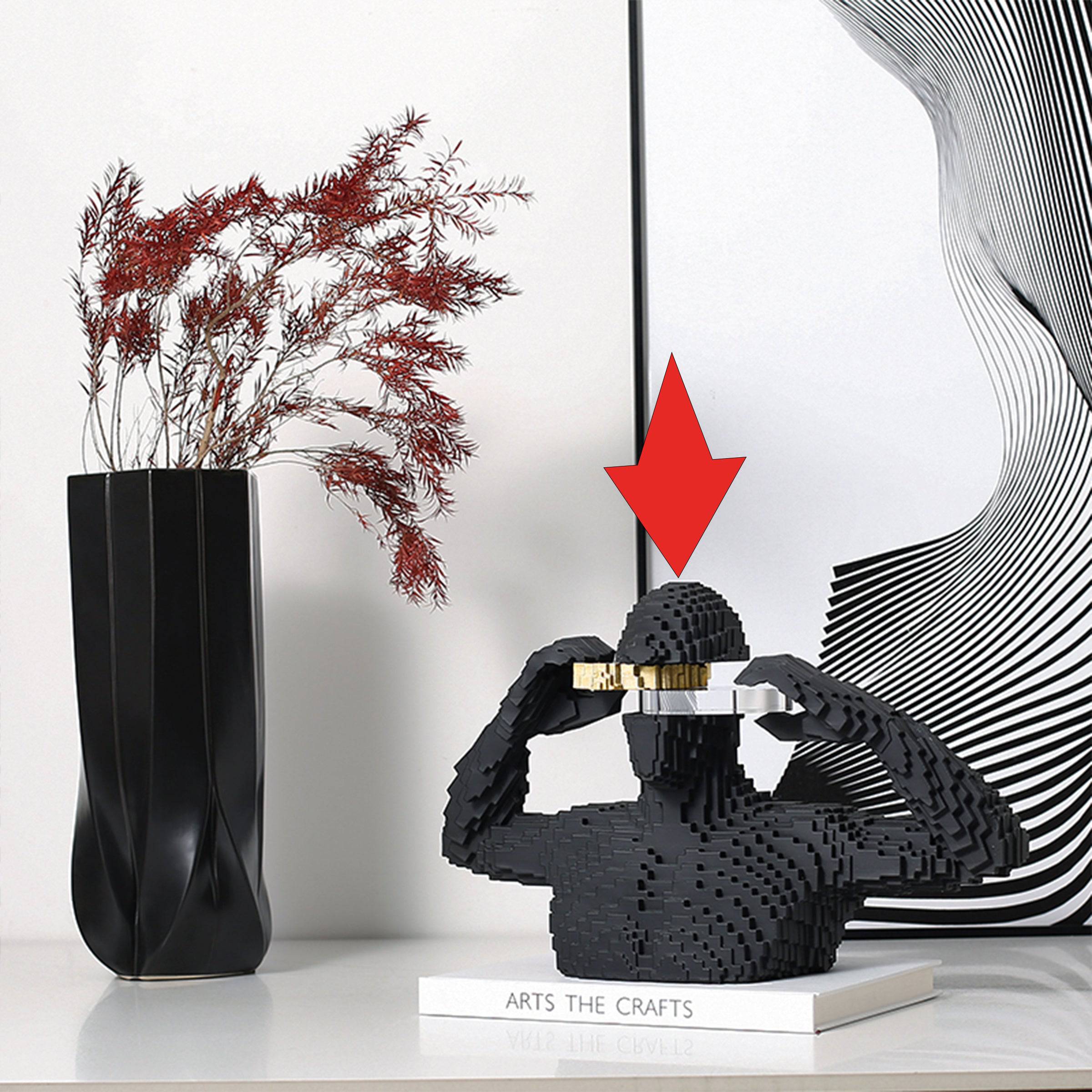 Blockman Black Fc-Sz2154A -  Home Decor Figurines - ebarza Furniture UAE | Shop Modern Furniture in Abu Dhabi & Dubai - مفروشات ايبازرا في الامارات | تسوق اثاث عصري وديكورات مميزة في دبي وابوظبي