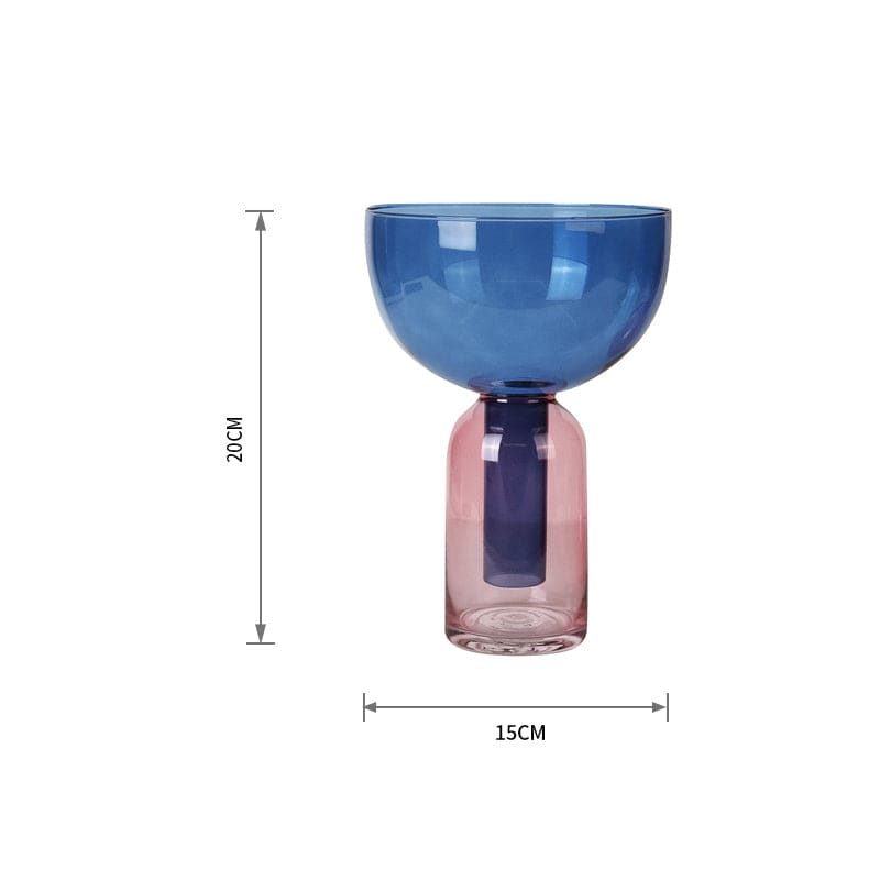 Blue Funnel Vase Fb-Zs2029B -  Vases - ebarza Furniture UAE | Shop Modern Furniture in Abu Dhabi & Dubai - مفروشات ايبازرا في الامارات | تسوق اثاث عصري وديكورات مميزة في دبي وابوظبي