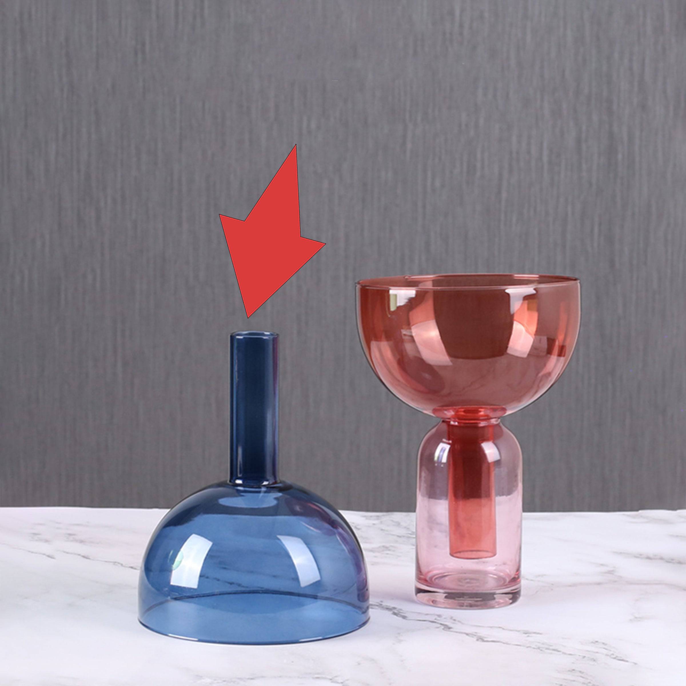 Blue Funnel Vase Fb-Zs2029B -  Vases - ebarza Furniture UAE | Shop Modern Furniture in Abu Dhabi & Dubai - مفروشات ايبازرا في الامارات | تسوق اثاث عصري وديكورات مميزة في دبي وابوظبي