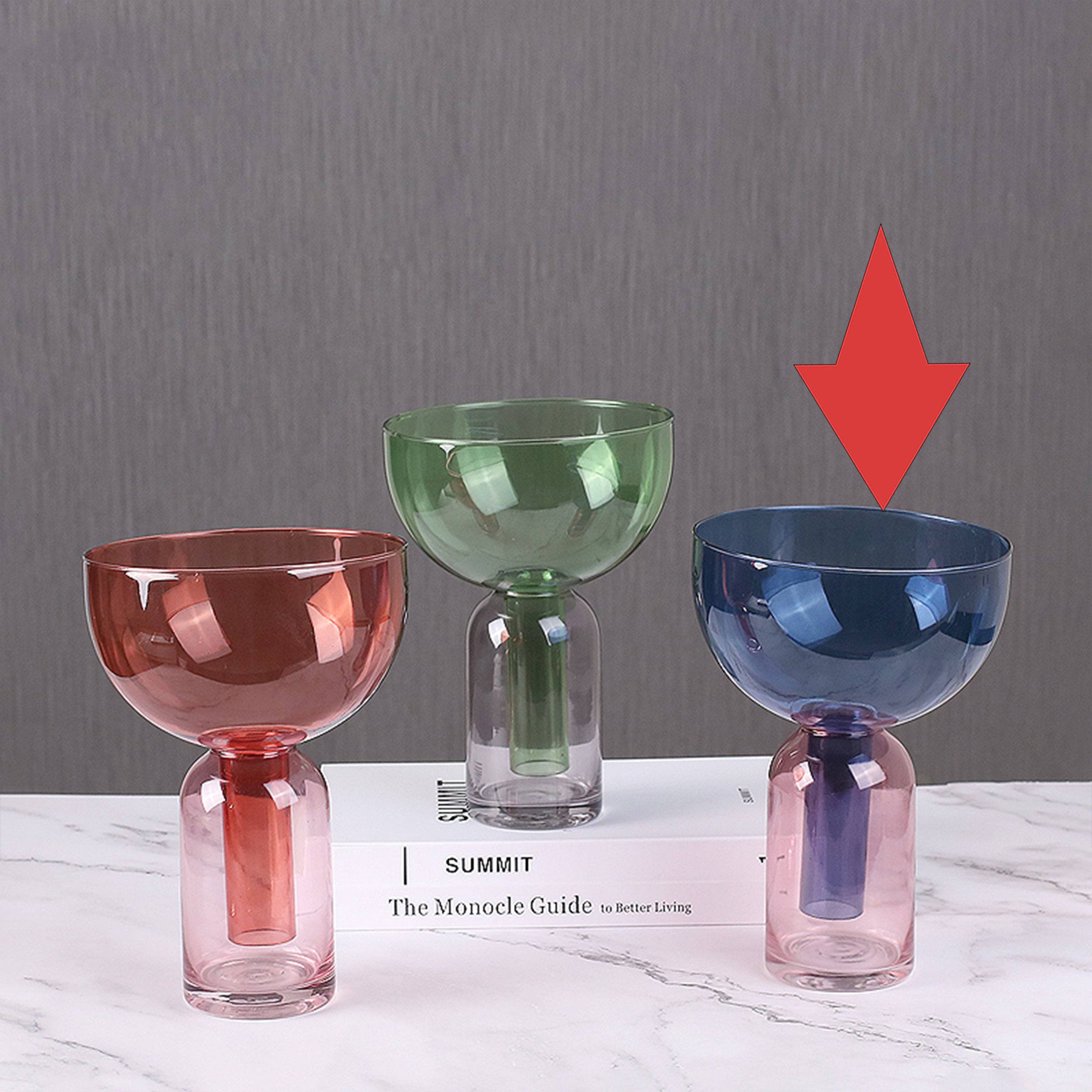 Blue Funnel Vase Fb-Zs2029B -  Vases - ebarza Furniture UAE | Shop Modern Furniture in Abu Dhabi & Dubai - مفروشات ايبازرا في الامارات | تسوق اثاث عصري وديكورات مميزة في دبي وابوظبي