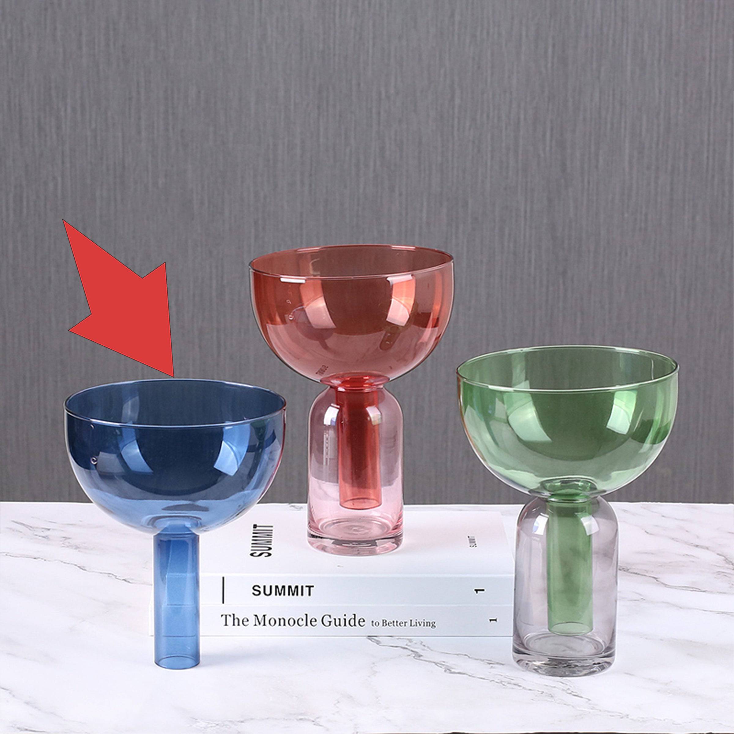 Blue Funnel Vase Fb-Zs2029B -  Vases - ebarza Furniture UAE | Shop Modern Furniture in Abu Dhabi & Dubai - مفروشات ايبازرا في الامارات | تسوق اثاث عصري وديكورات مميزة في دبي وابوظبي
