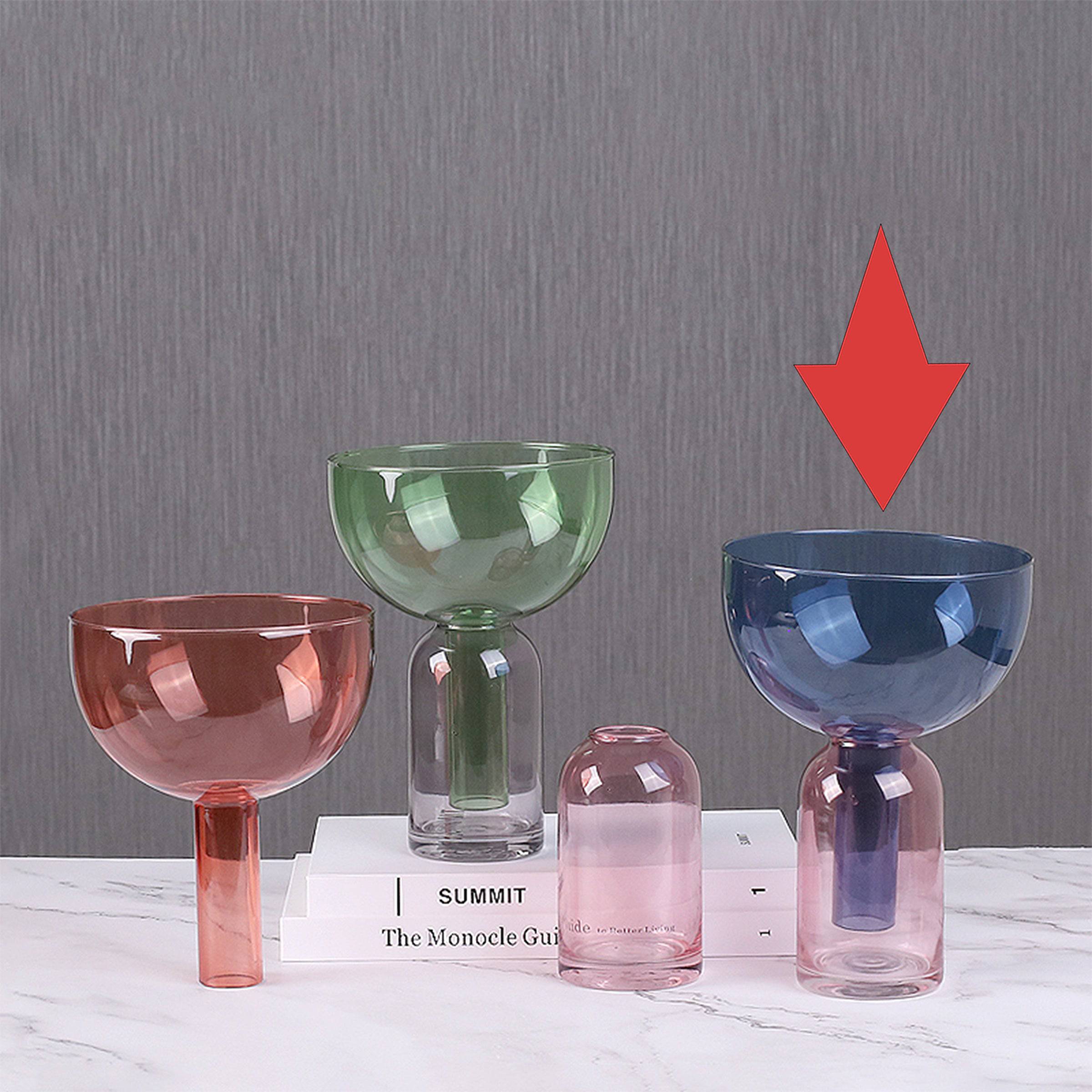 Blue Funnel Vase Fb-Zs2029B -  Vases - ebarza Furniture UAE | Shop Modern Furniture in Abu Dhabi & Dubai - مفروشات ايبازرا في الامارات | تسوق اثاث عصري وديكورات مميزة في دبي وابوظبي